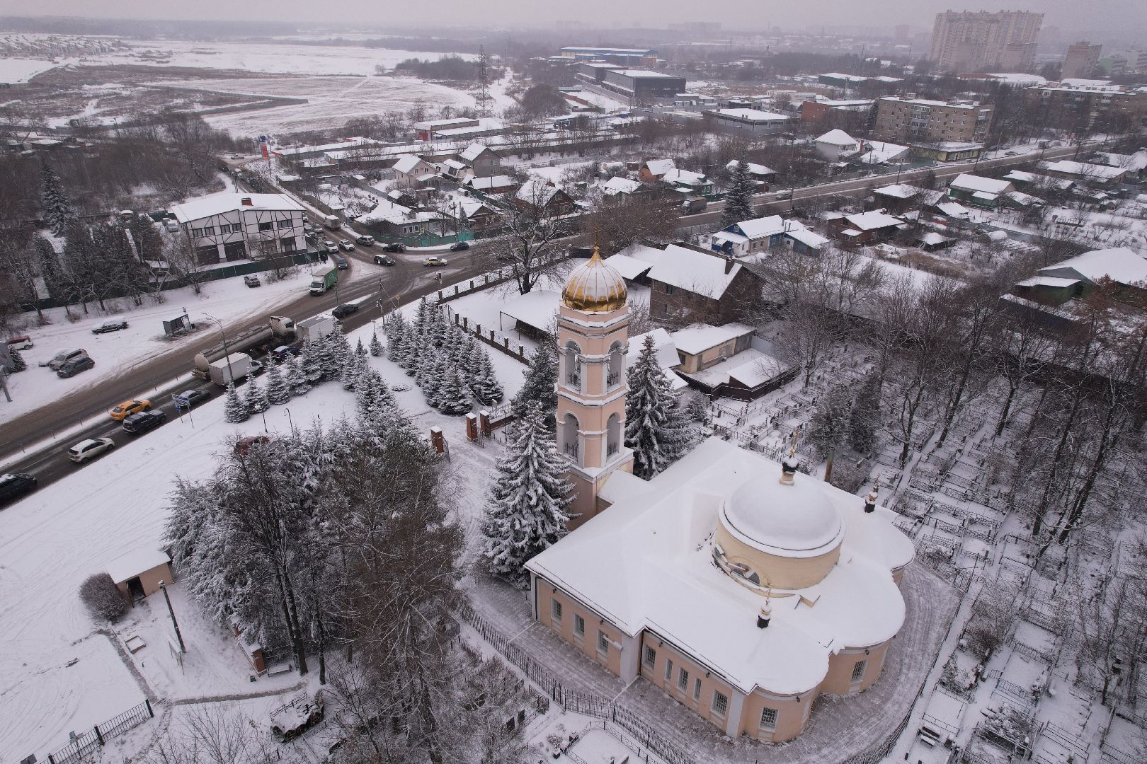 щёлково, храм, культура, видео с коптера,