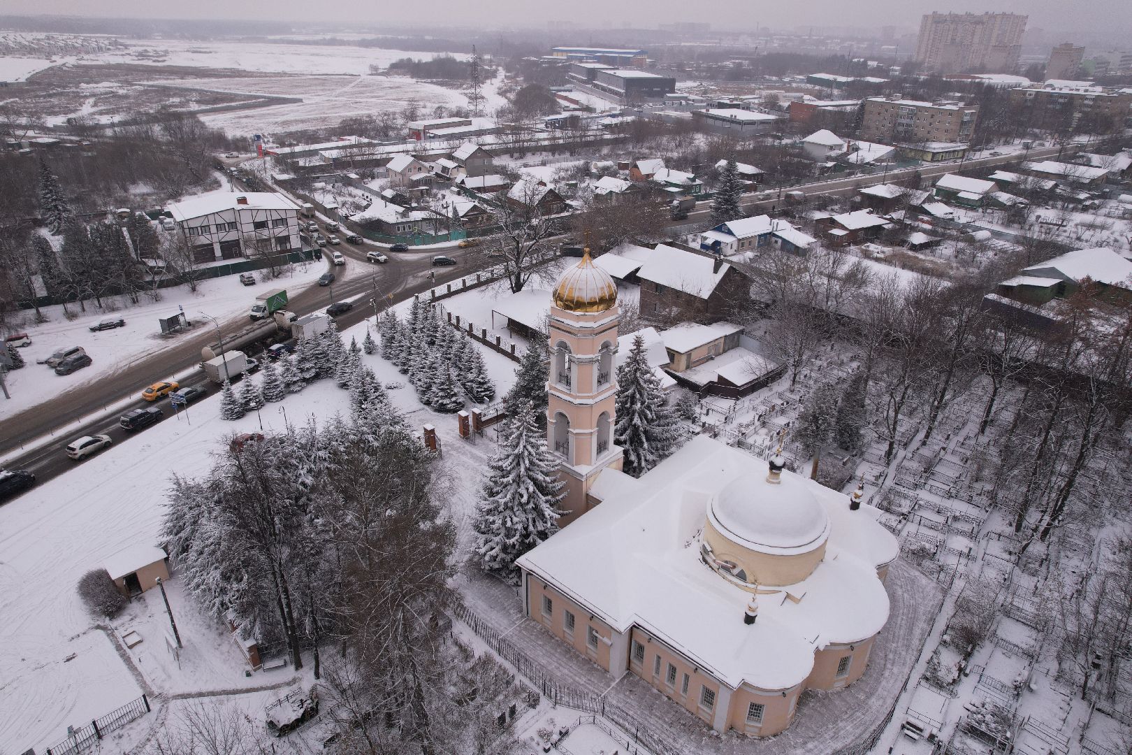 щёлково, храм, культура, видео с коптера,