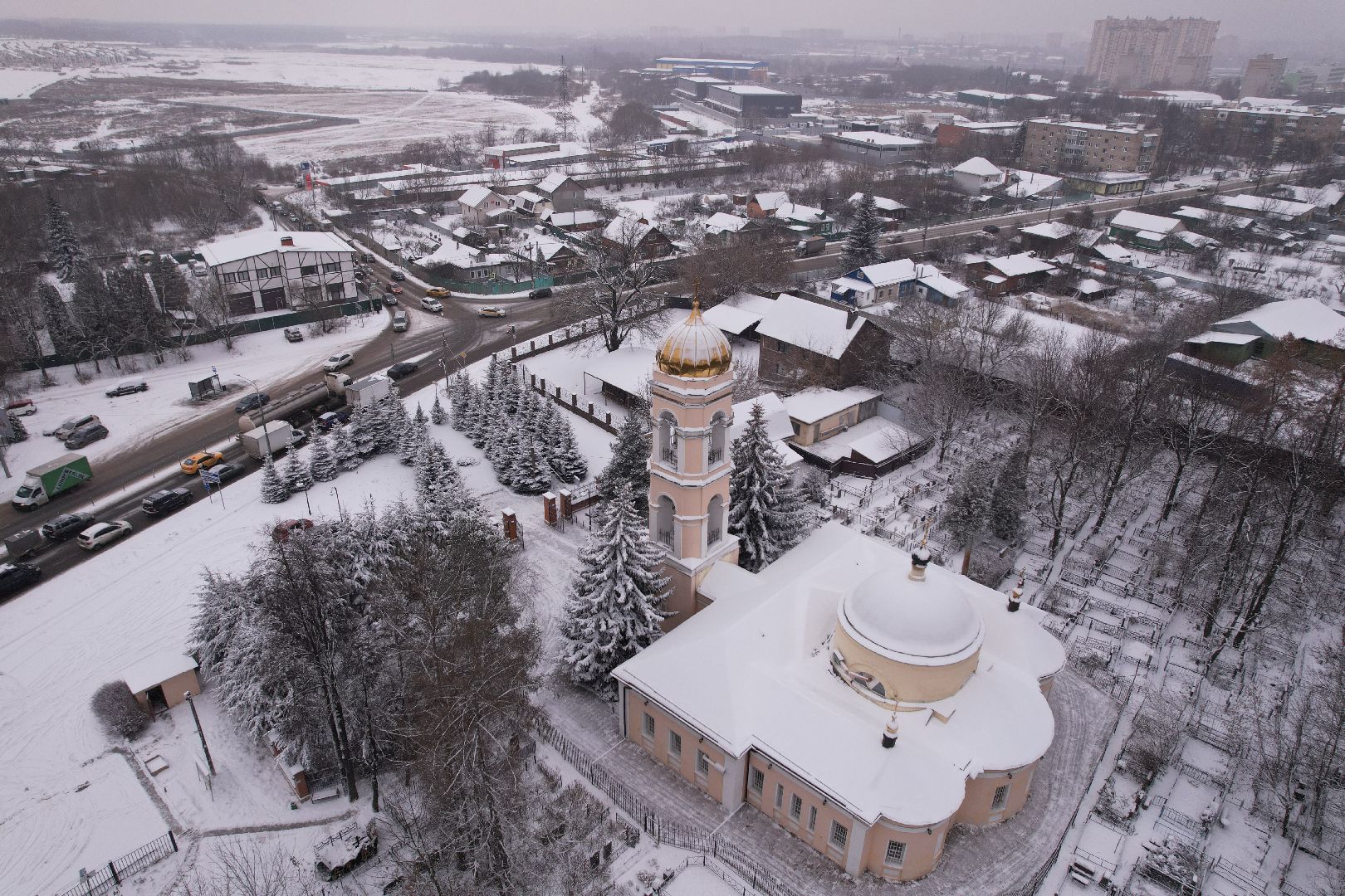 щёлково, храм, культура, видео с коптера,