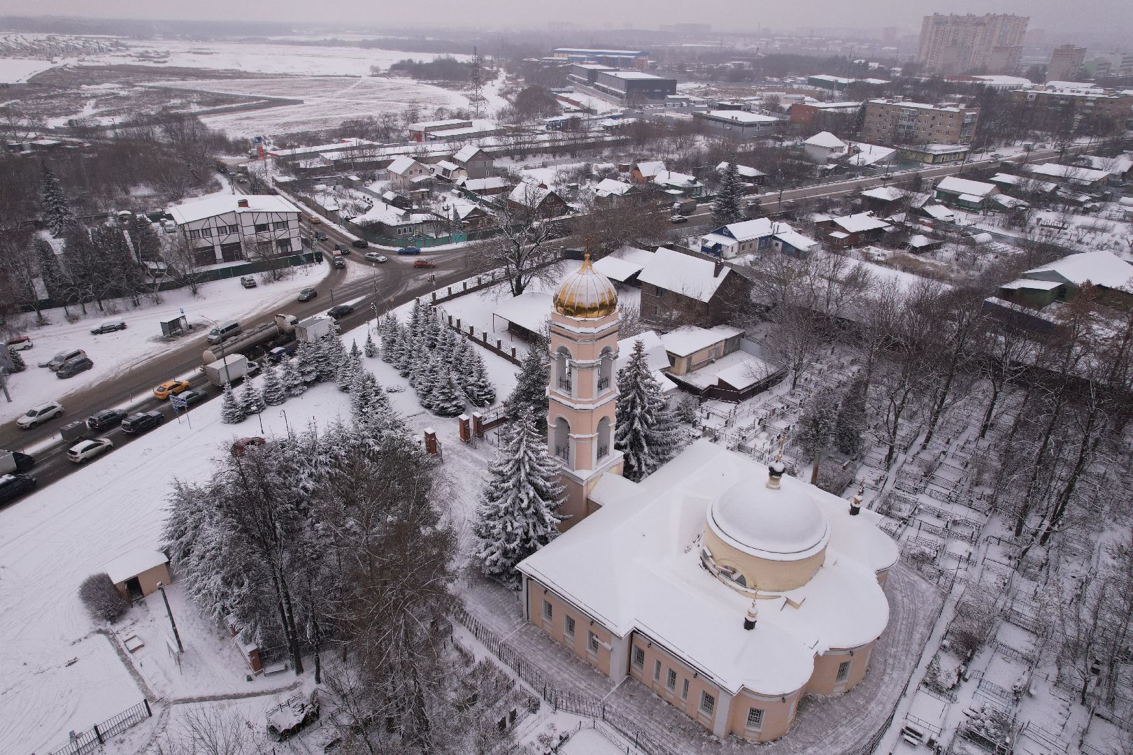щёлково, храм, культура, видео с коптера,