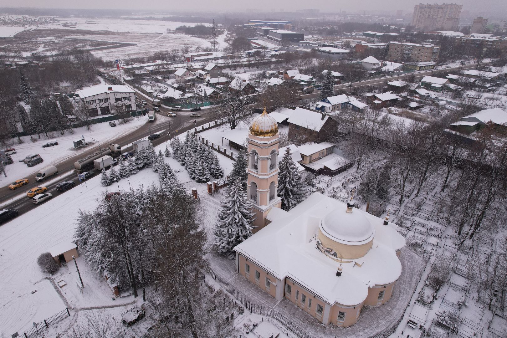 щёлково, храм, культура, видео с коптера,