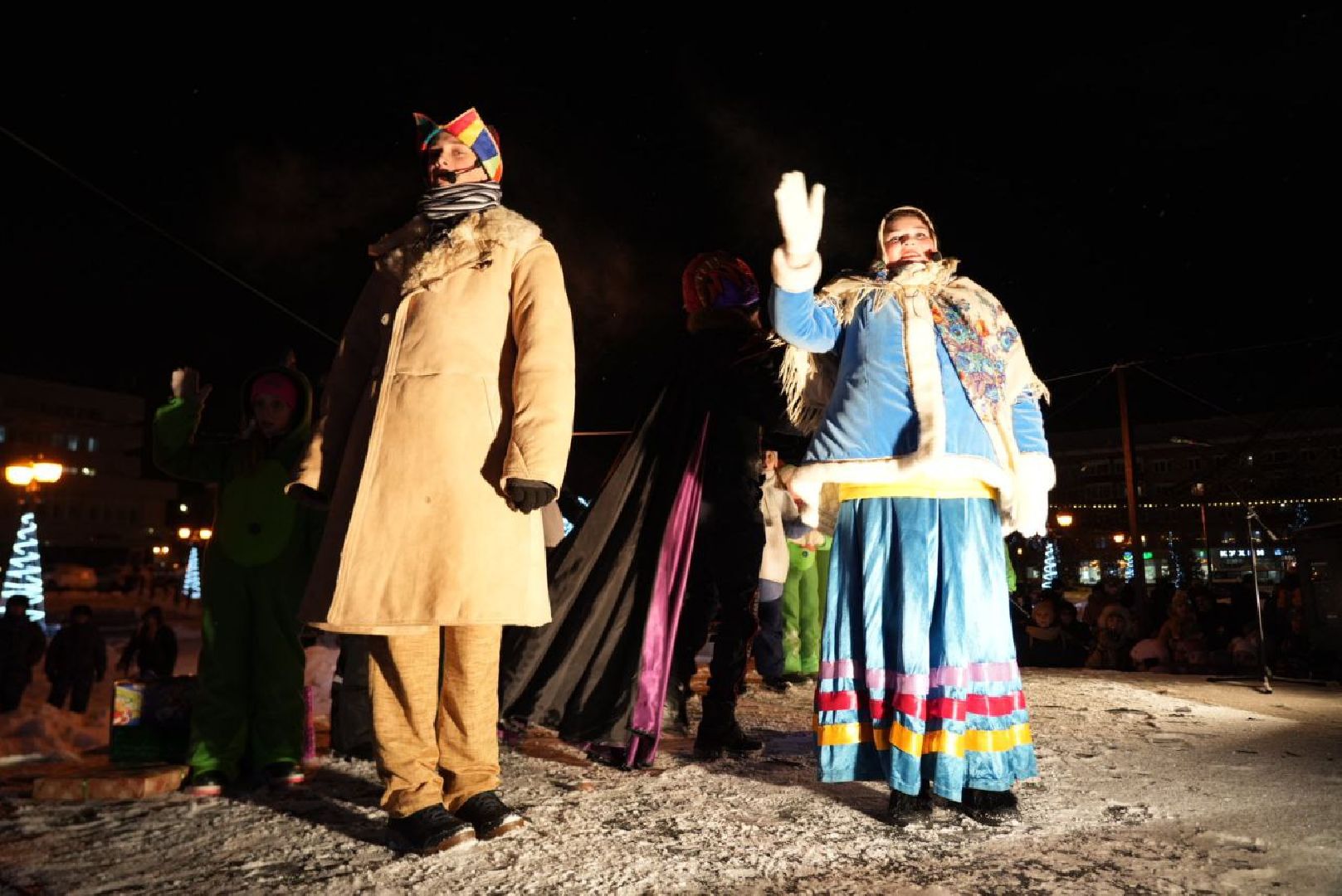 Сергиево-Посадской городской округ, Сергиев Посад, Новый год, Елка, Зима в Подмосковье, Праздник, Зажжение огней на елке, Благоустройство, Дед Мороз, Снегурочка,