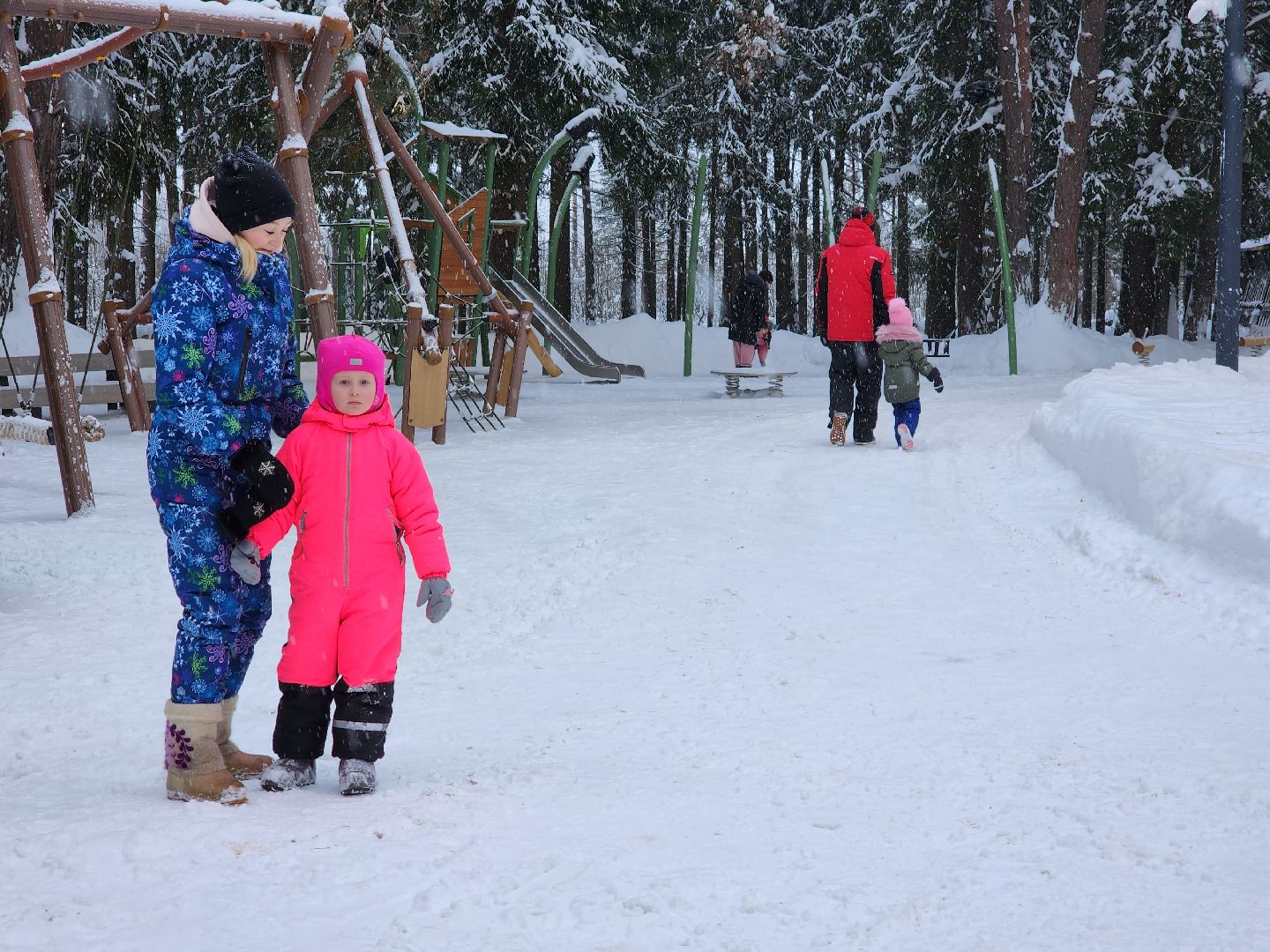 Лес, Парк, Лыжи, лыжная трасса, соревнования, зажжение елки,