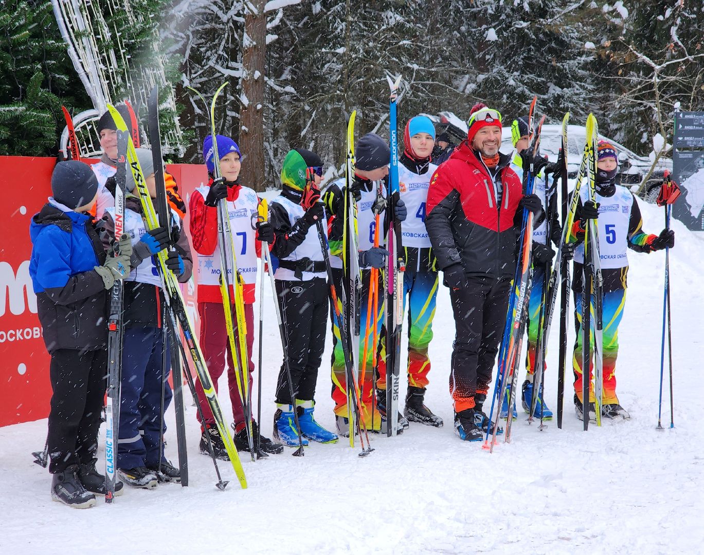 Лес, Парк, Лыжи, лыжная трасса, соревнования, зажжение елки,