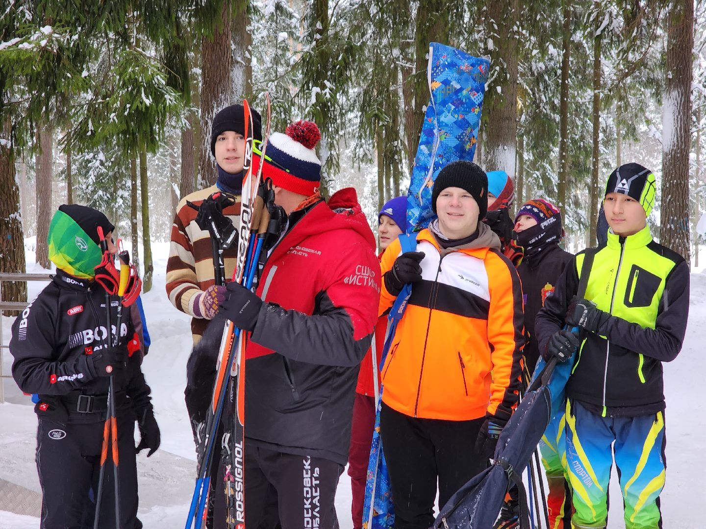 Лес, Парк, Лыжи, лыжная трасса, соревнования, зажжение елки,