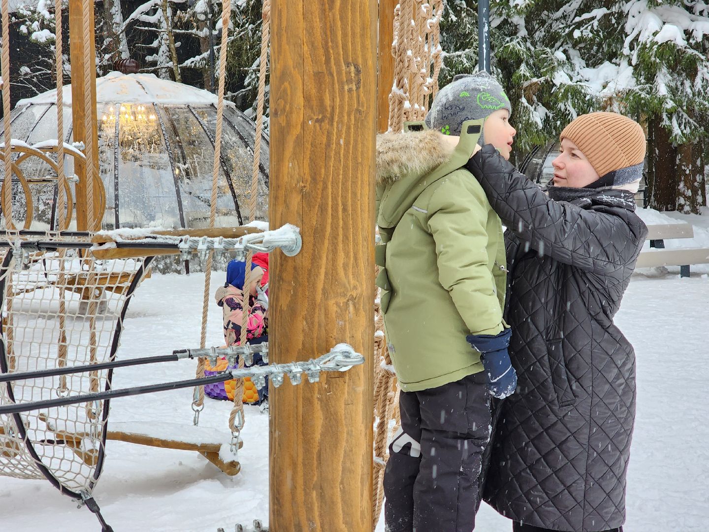Лес, Парк, Лыжи, лыжная трасса, соревнования, зажжение елки,