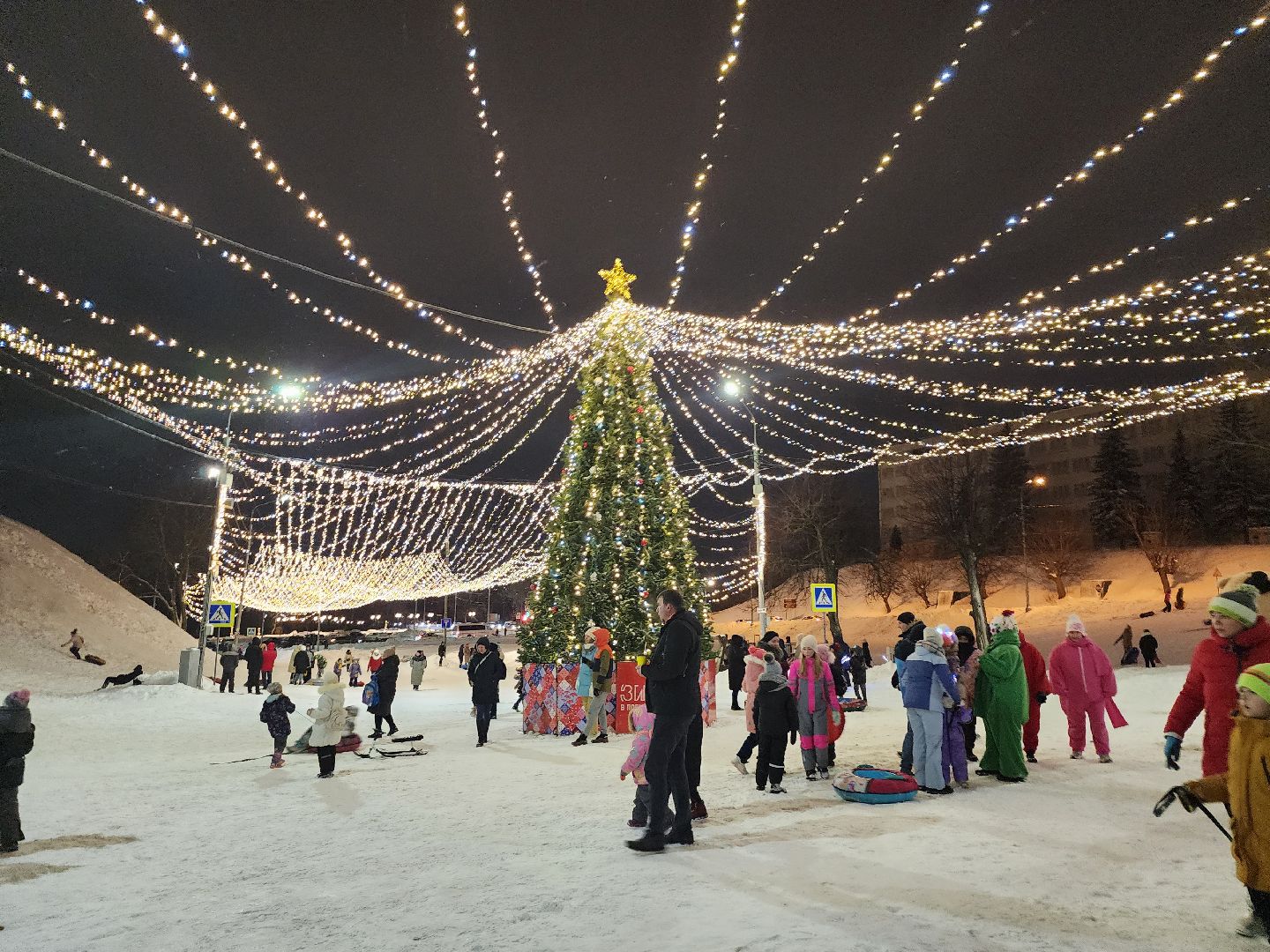 Серпухов, Подмосковье, зима в подмосковье, соборная гора, зажжение огней,