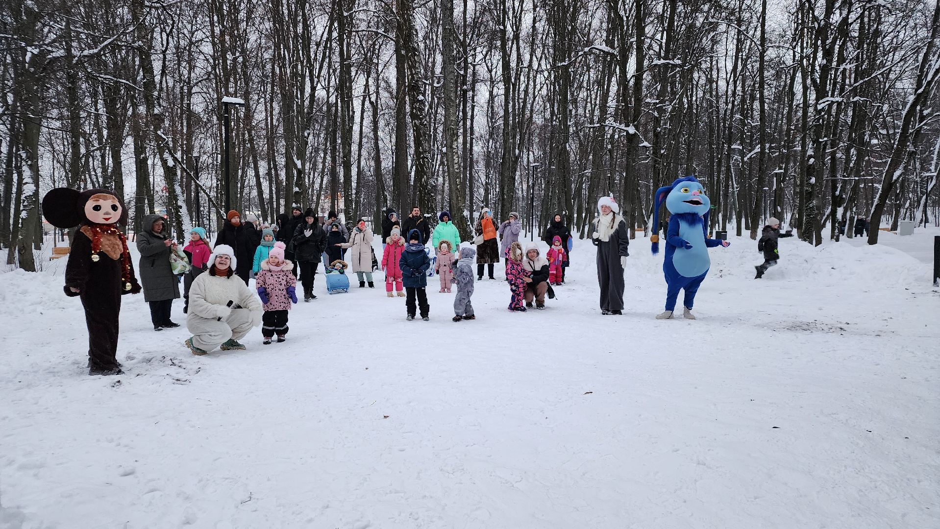 парки подмосковья, зима в Подмосковье, Свердловский парк, Лосино-Петровский, зажжение огней на елке,