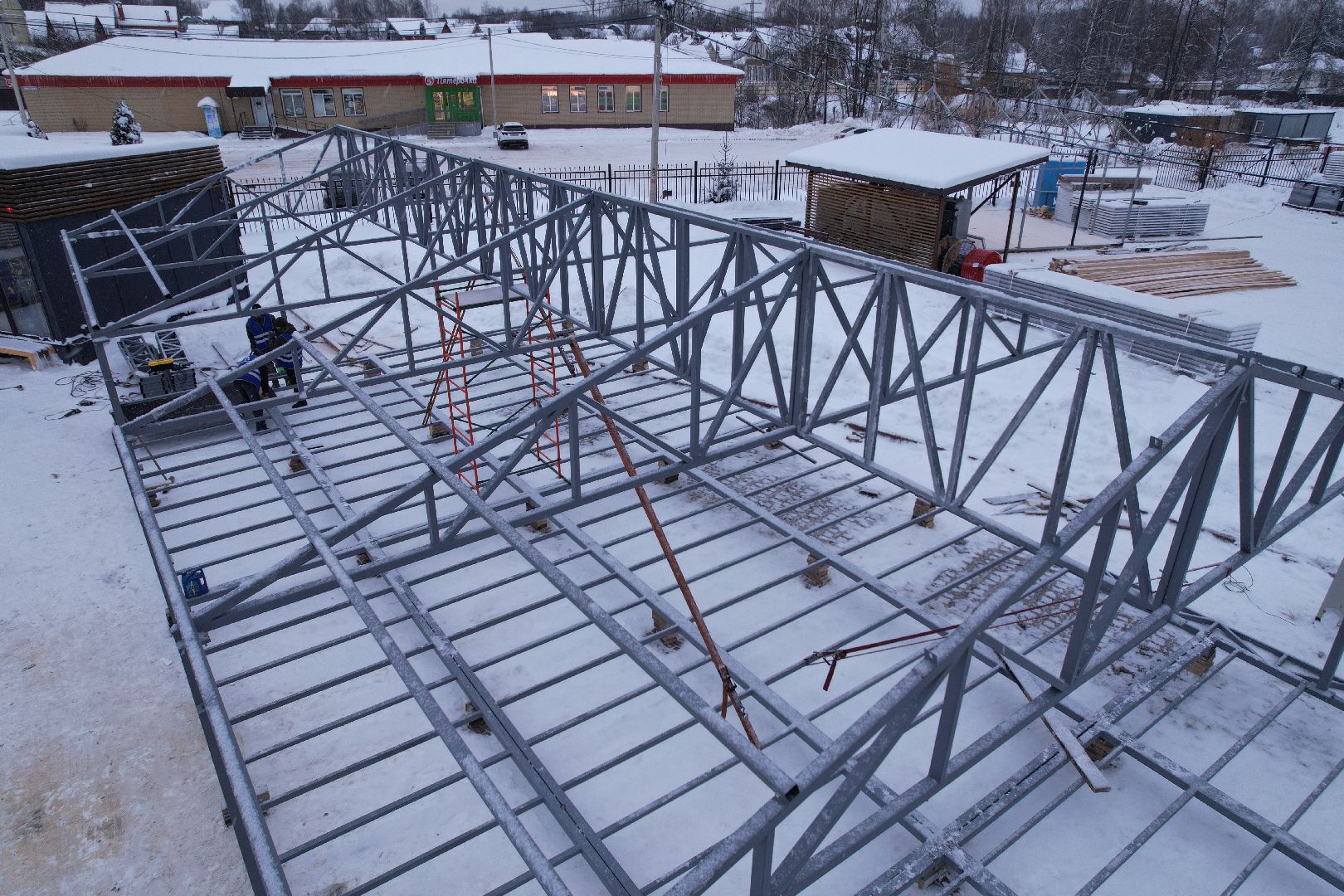 видео с коптера, сергиев посад, каток, благоустройство,
