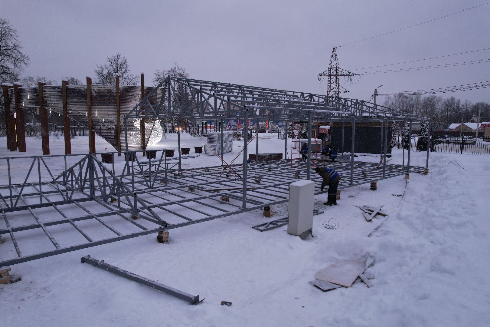 видео с коптера, сергиев посад, каток, благоустройство,