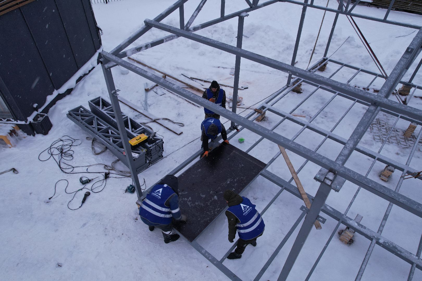 видео с коптера, сергиев посад, каток, благоустройство,