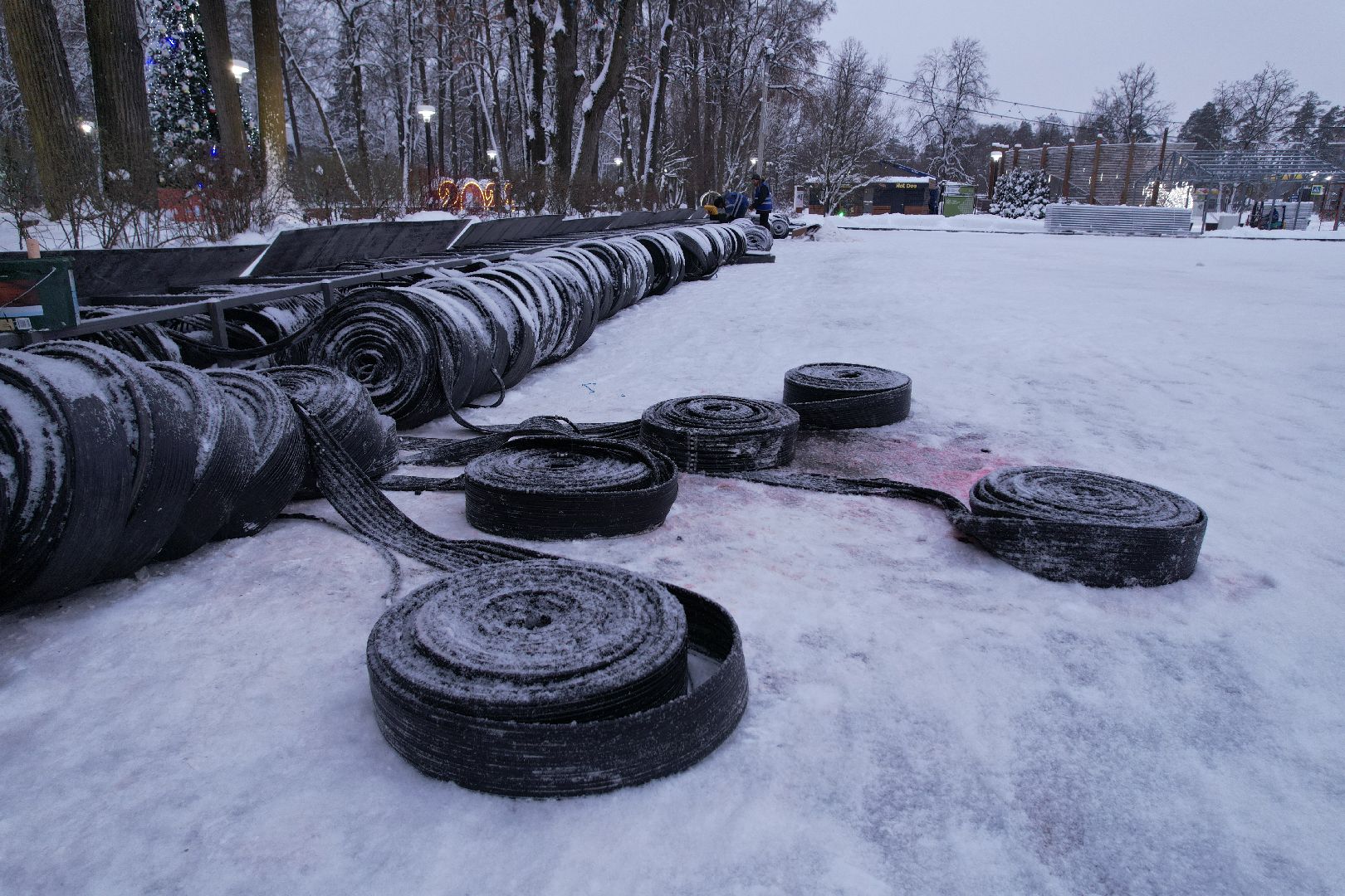 видео с коптера, сергиев посад, каток, благоустройство,