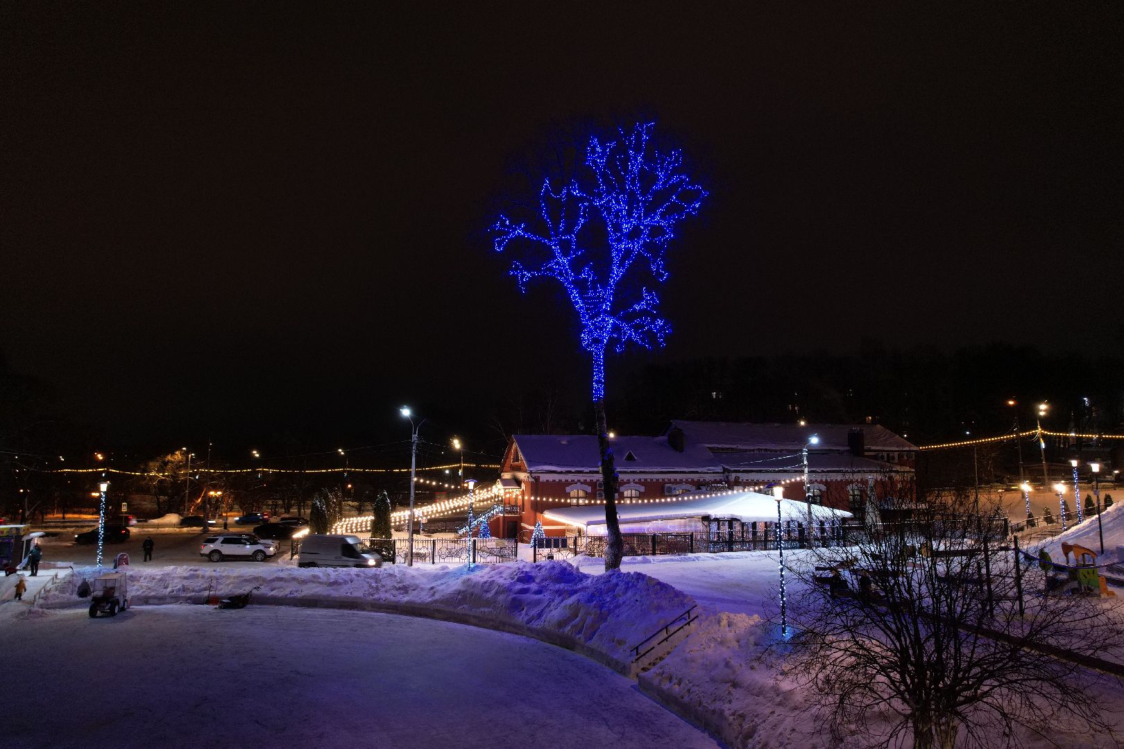 видео с коптера, сергиев посад, зима, благоустройство,