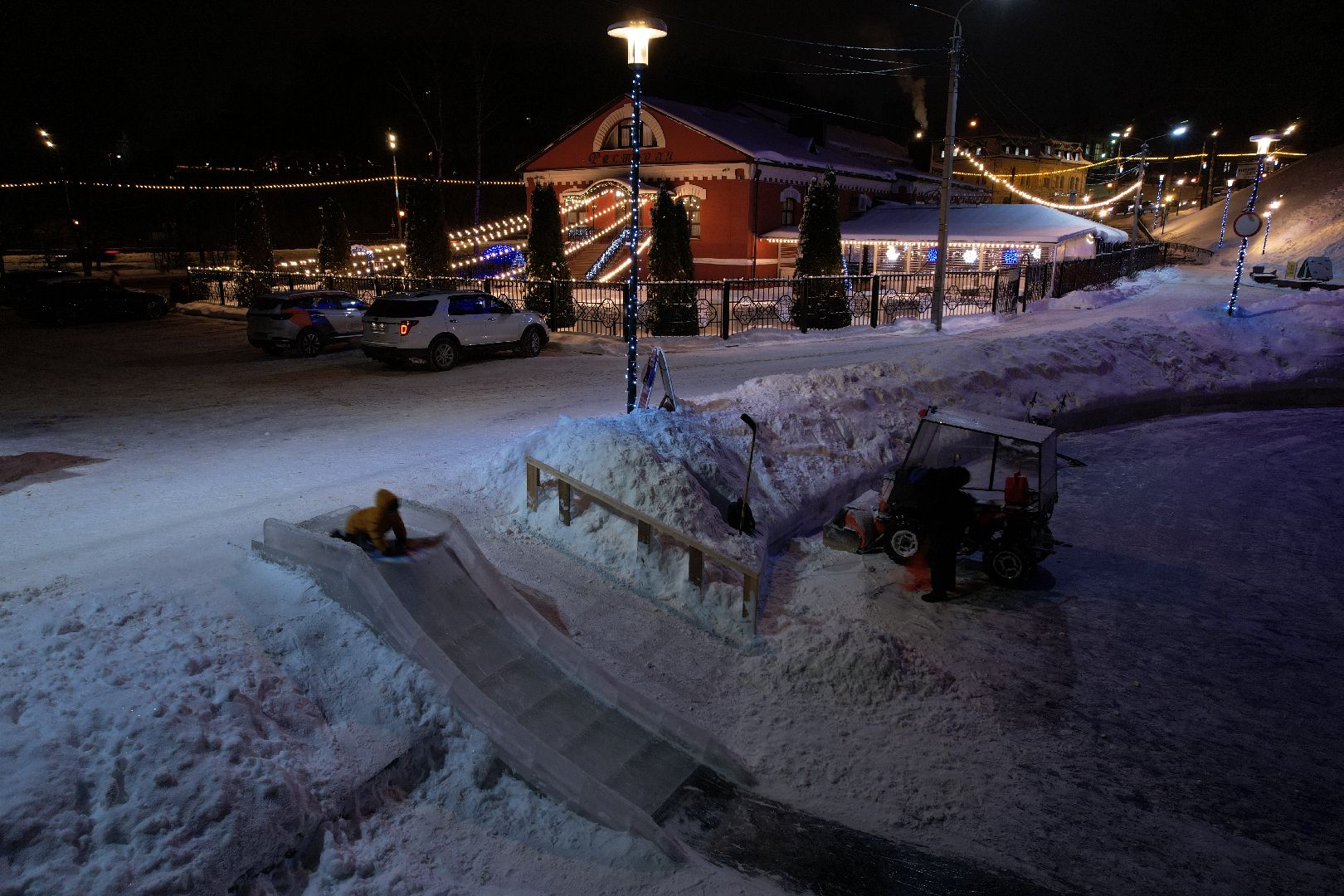 видео с коптера, сергиев посад, зима, благоустройство,