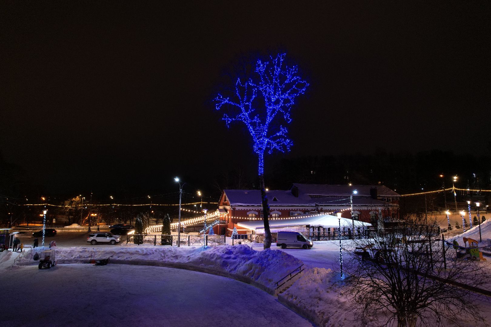 видео с коптера, сергиев посад, зима, благоустройство,