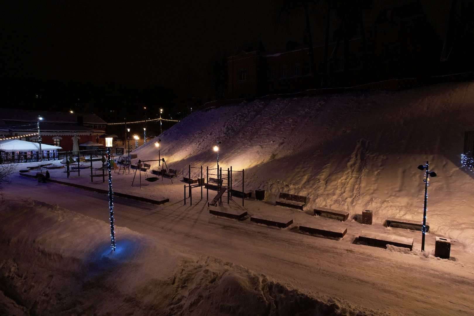 видео с коптера, сергиев посад, зима, благоустройство,