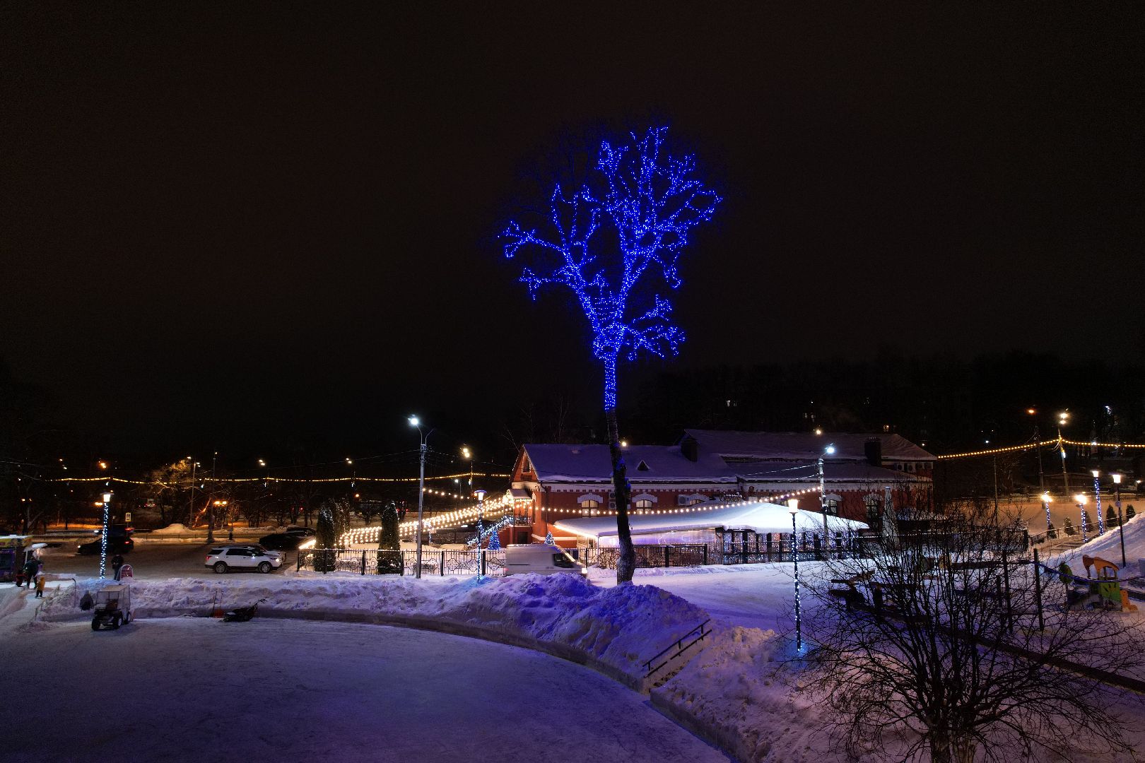 видео с коптера, сергиев посад, зима, благоустройство,