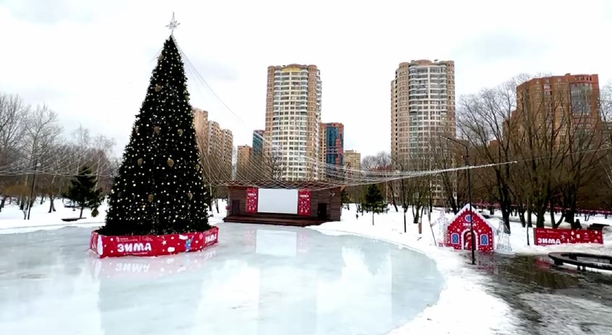 Реутов, парки, Фабричный пруд, центральный городской парк, Дед Мороз, дед мороз рекомендует, конкурс, наклейка,
