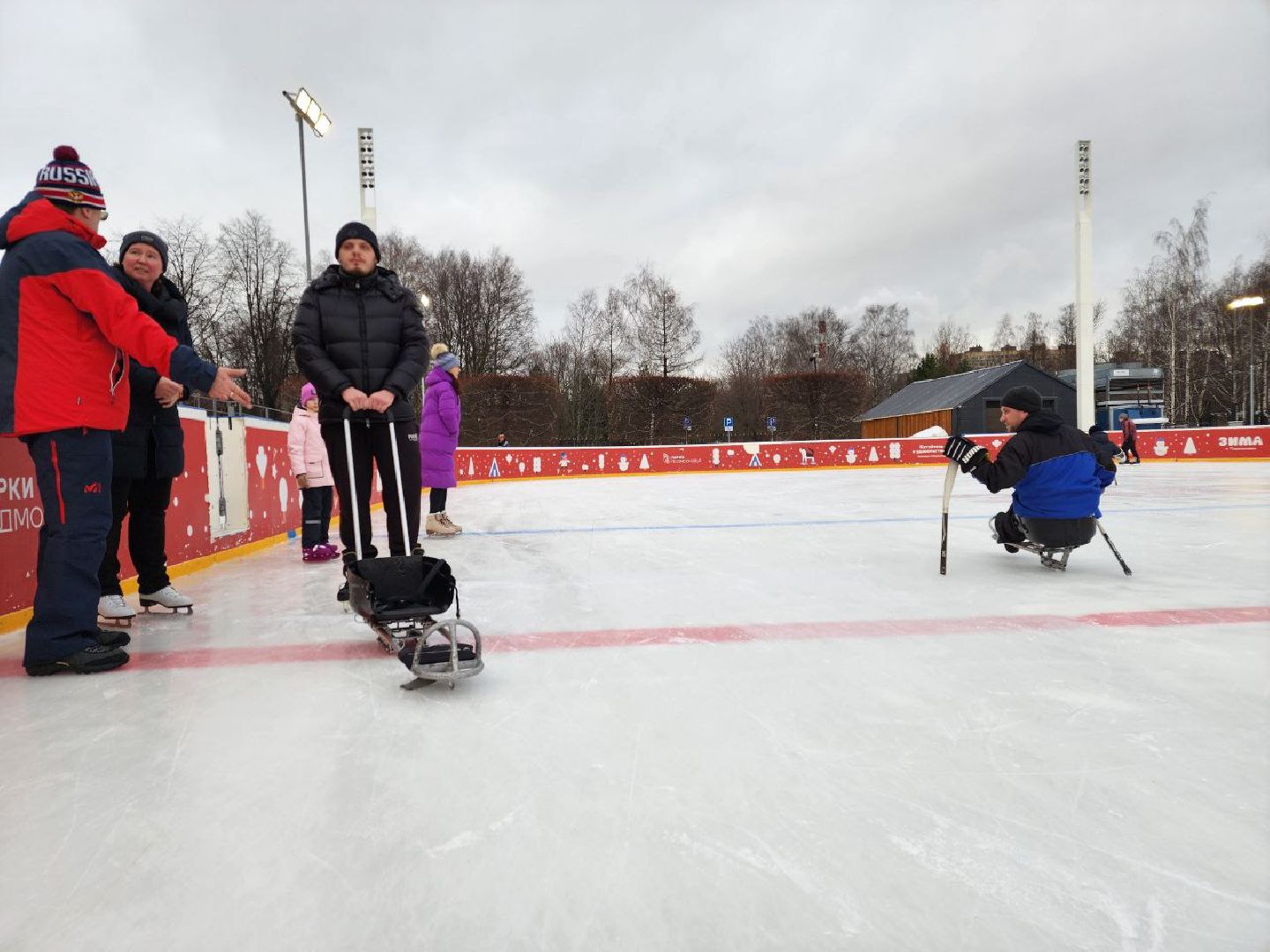 мытищи, следж-хоккей, Социальный проект, социальный проект Каток доступный для всех, дети с овз, инвалиды, Алексей Савлуков, зима в подмосковье,