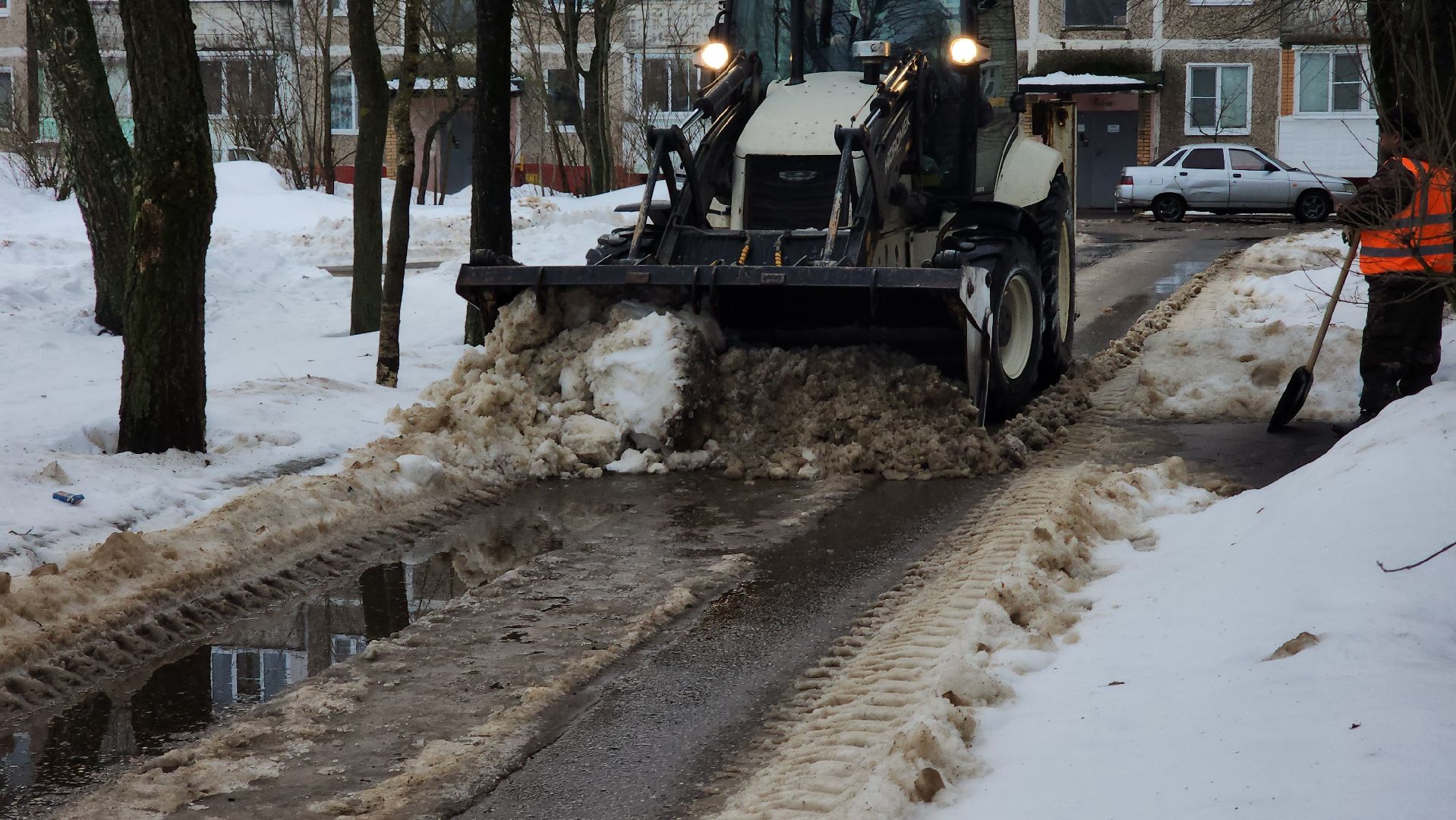 коммунальная техника, коммунальные служба, снегопад ваня, руза, рузский городской округ, московская область, подмосковье,