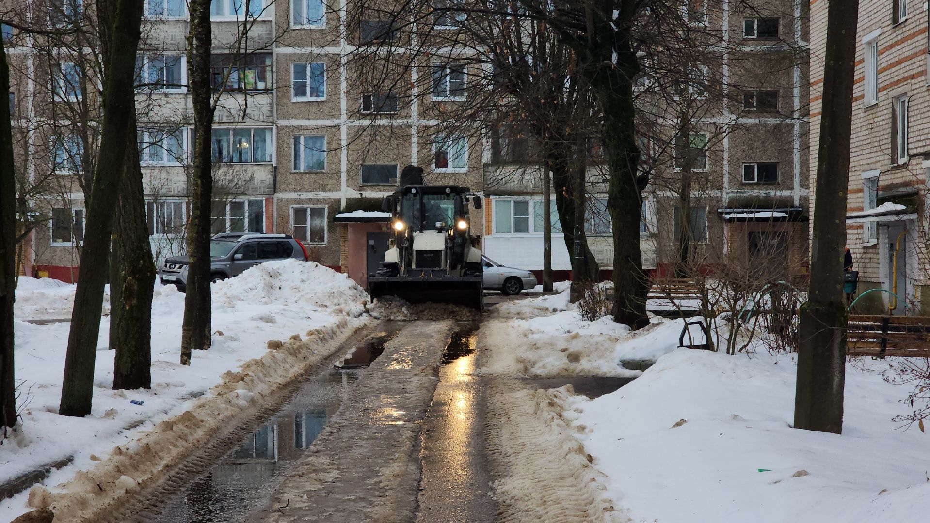 коммунальная техника, коммунальные служба, снегопад ваня, руза, рузский городской округ, московская область, подмосковье,
