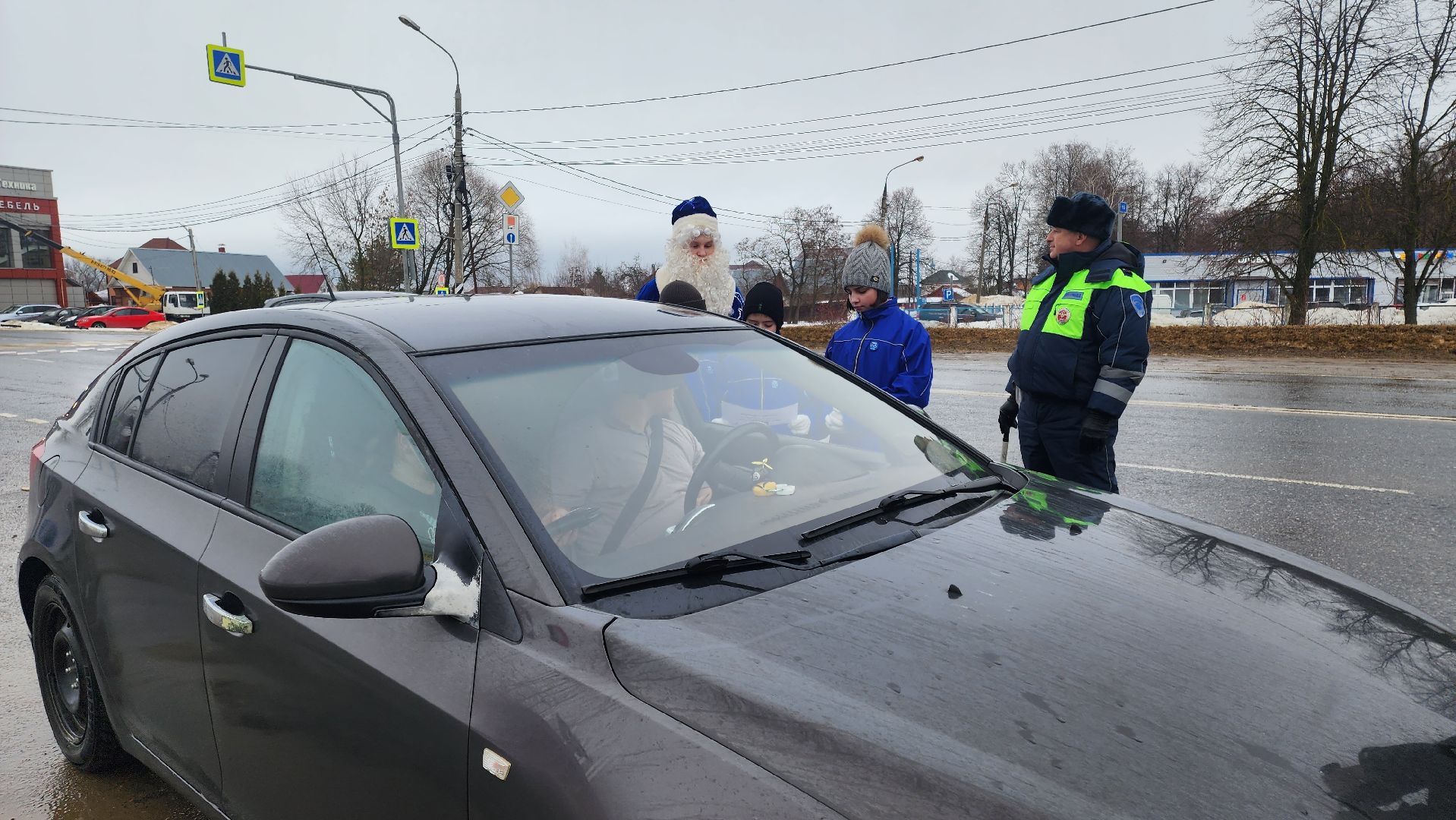 кашира, гаи, новогодняя акция, юид, безопасность дорожного движения, письмо водителю, мандарины,