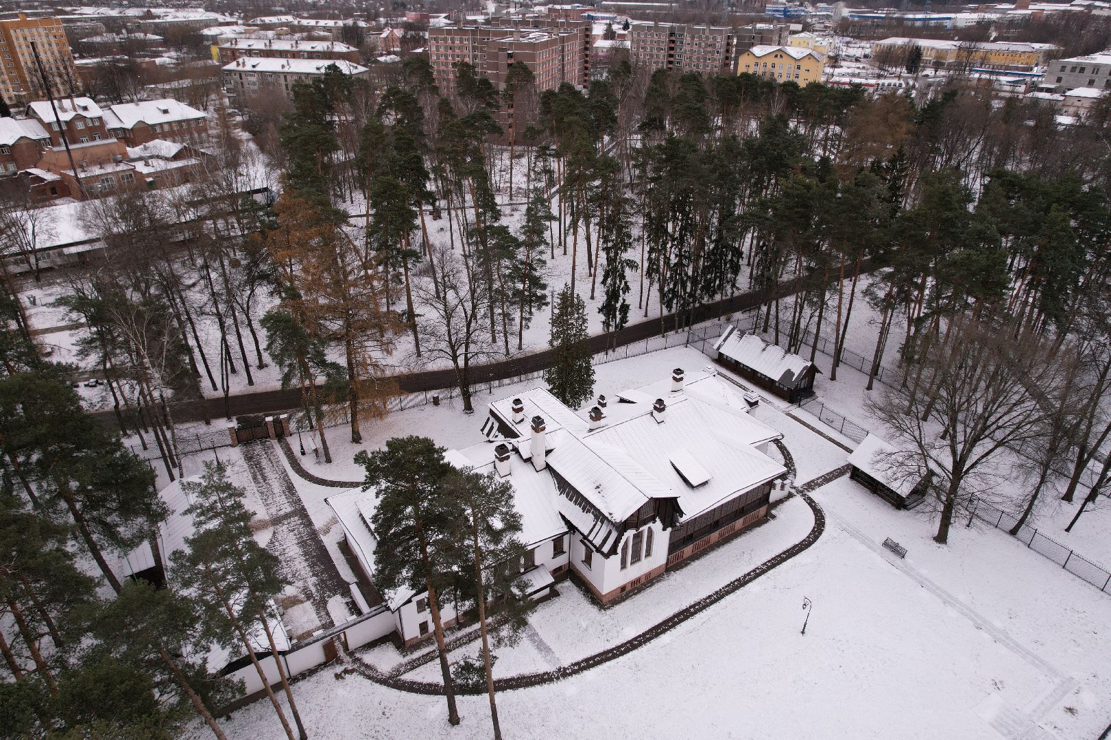 видео с коптера, ногинск, парк,