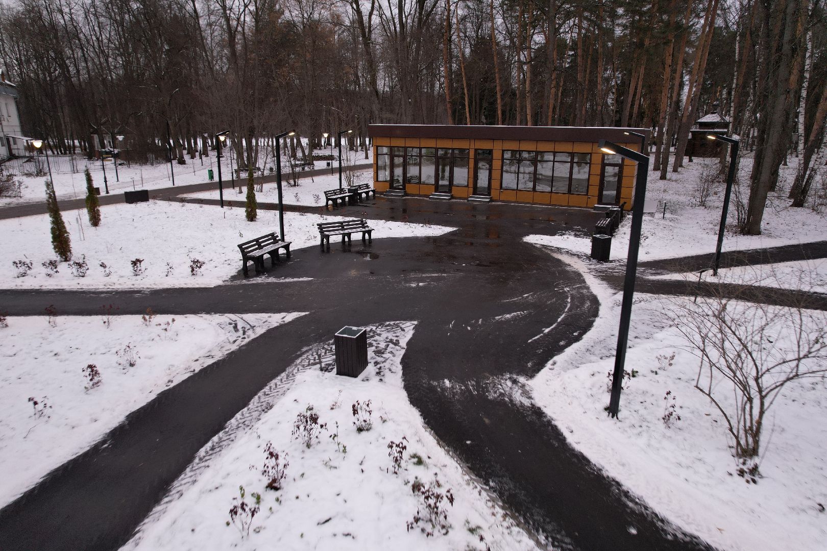 видео с коптера, ногинск, парк,