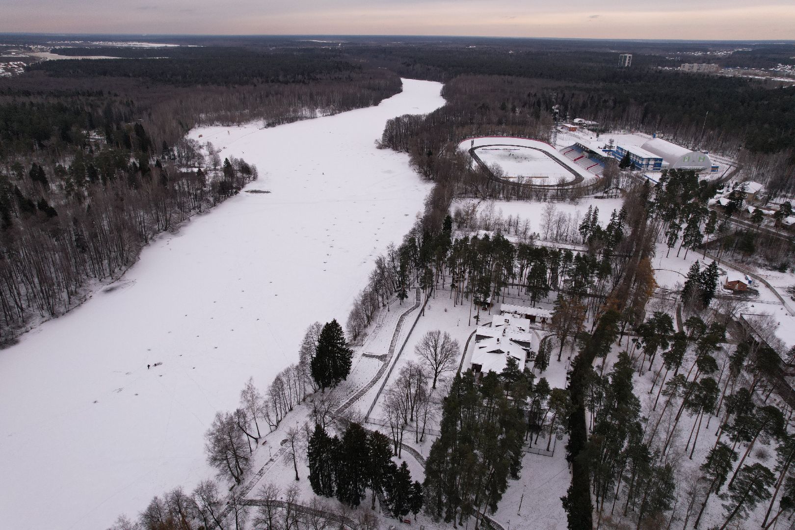 видео с коптера, ногинск, парк,