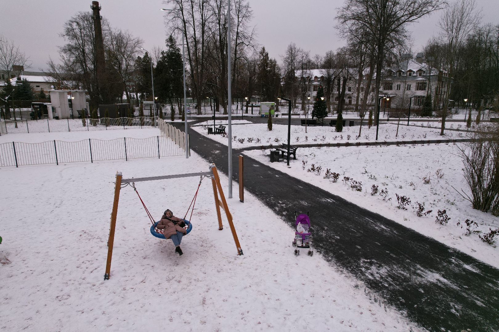 видео с коптера, ногинск, парк,