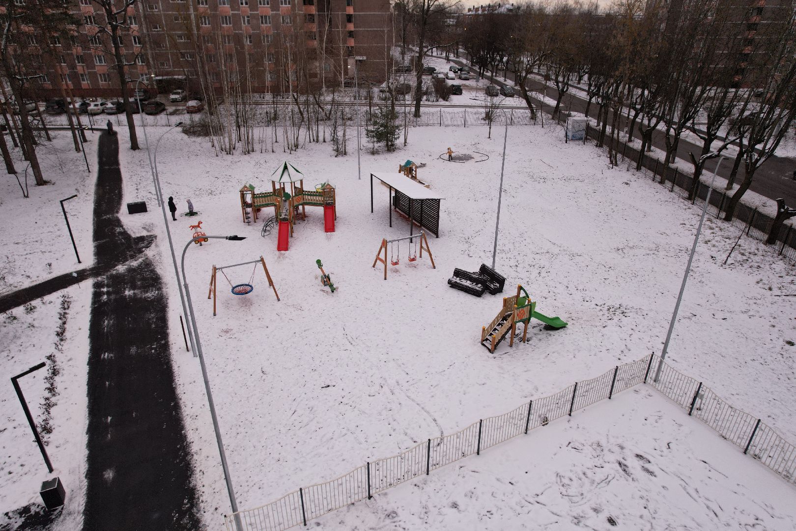 видео с коптера, ногинск, парк,