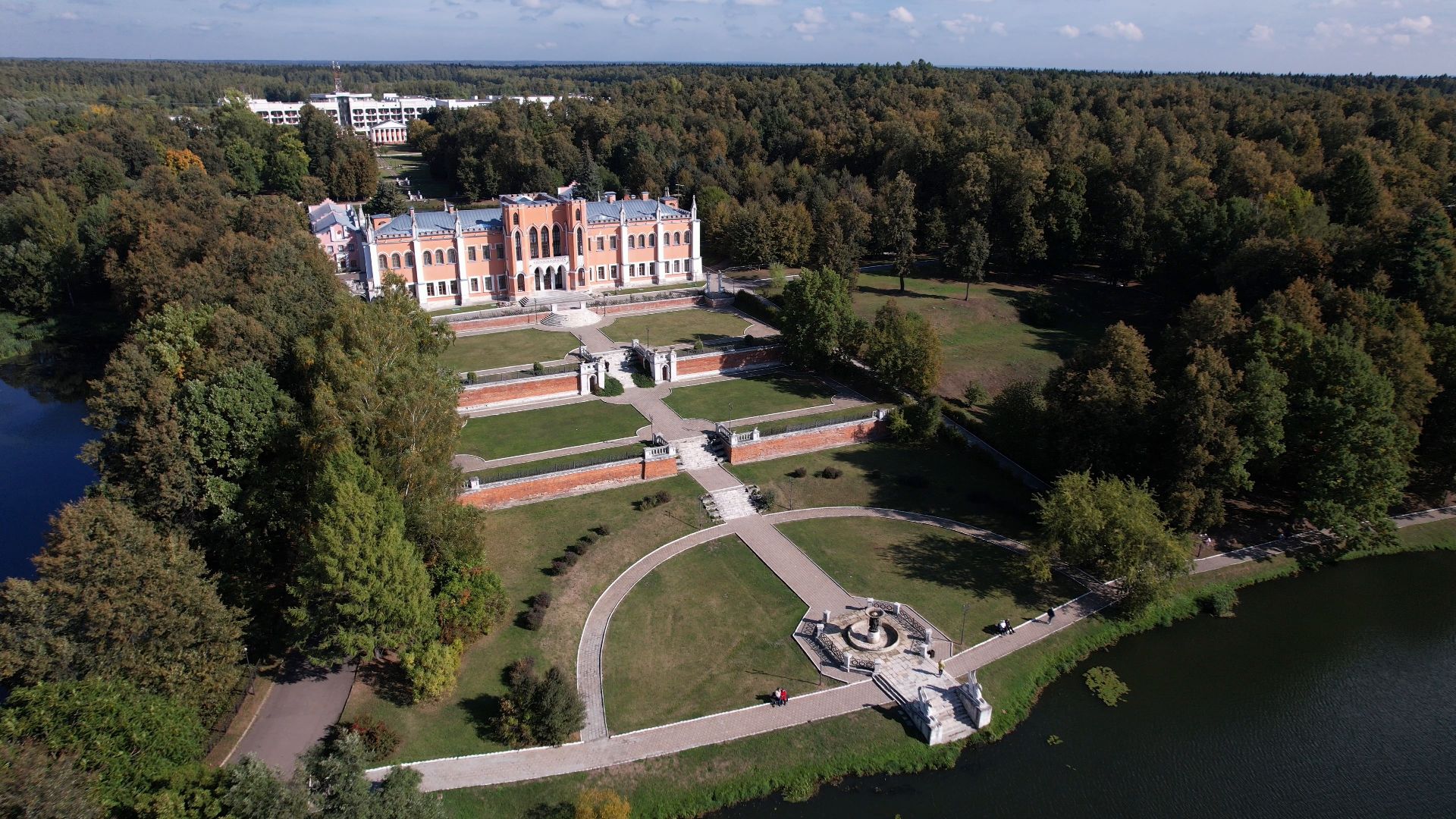 видео с коптера, марфино, усадьба,