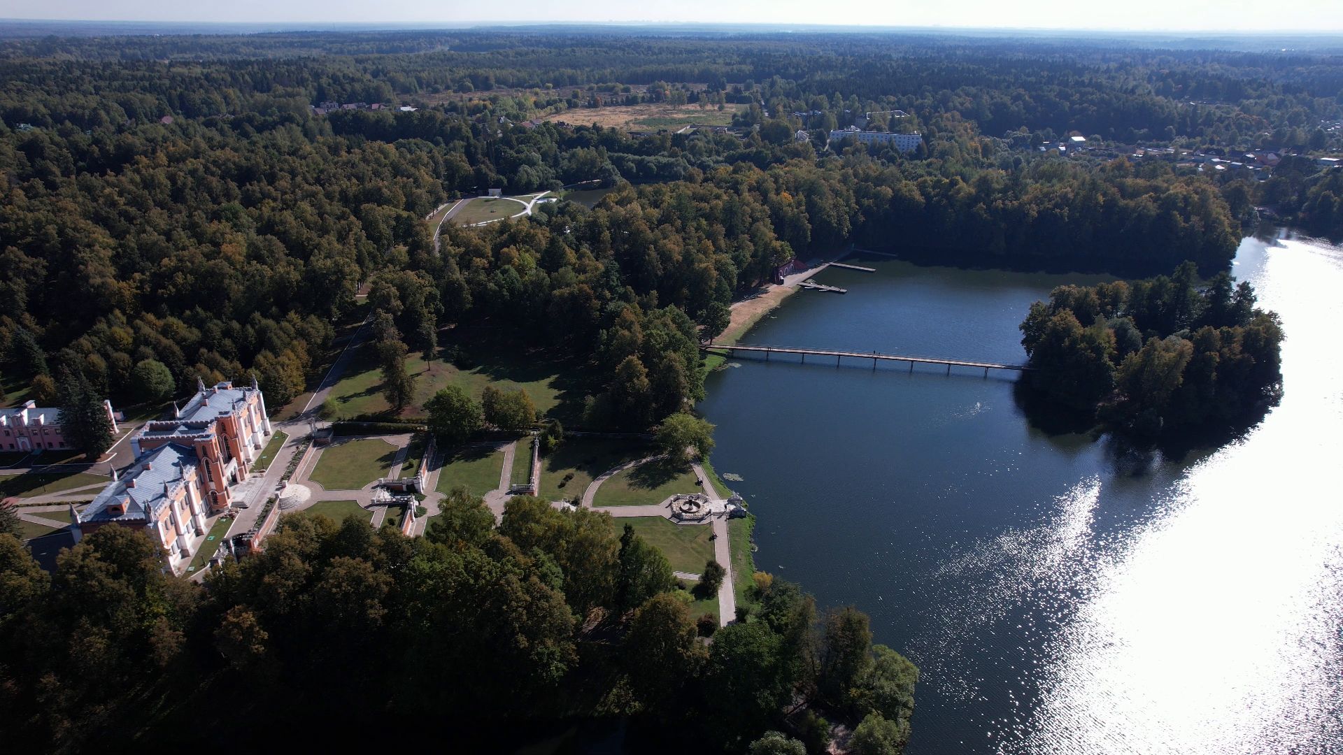 видео с коптера, марфино, усадьба,