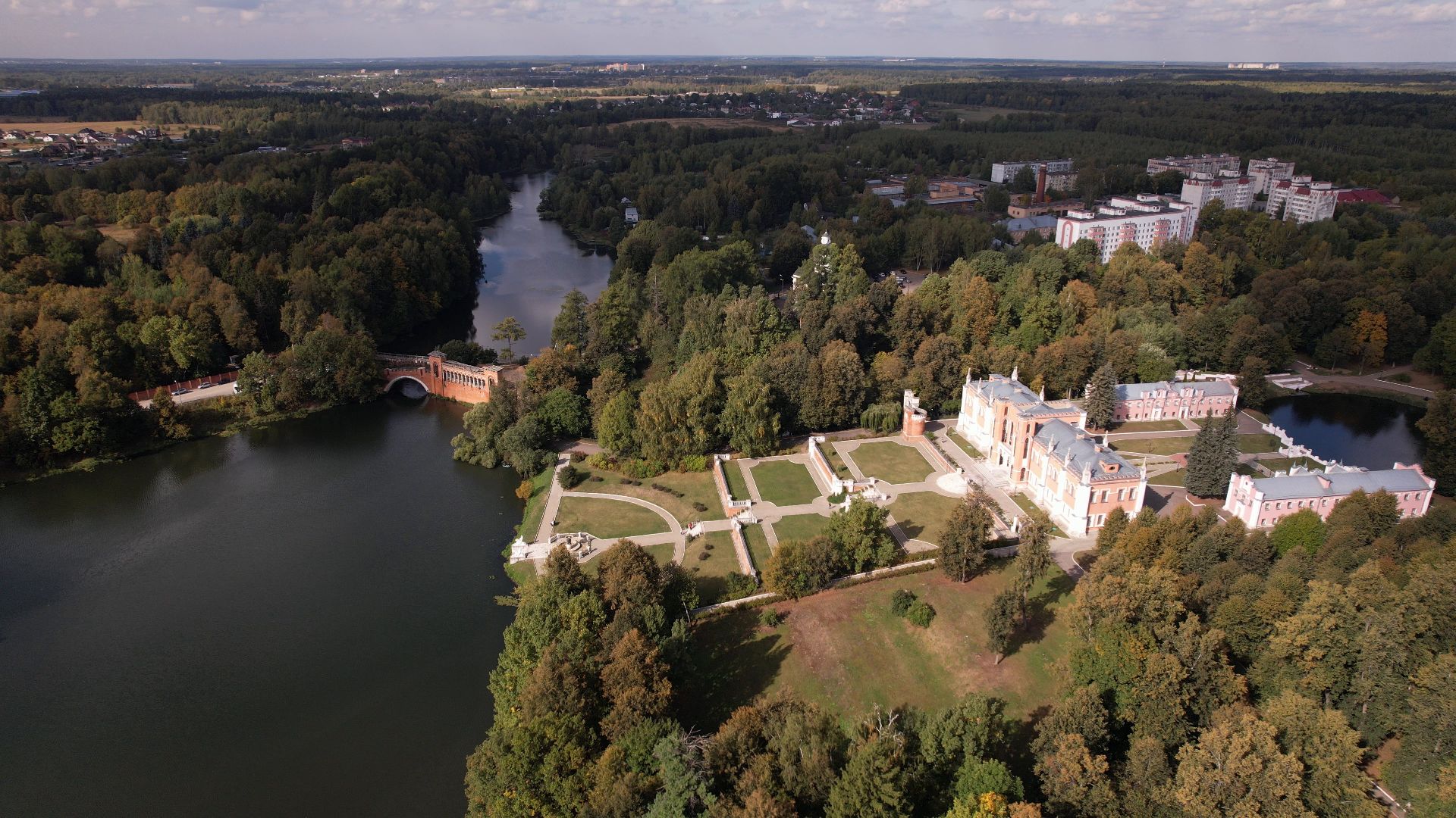 видео с коптера, марфино, усадьба,