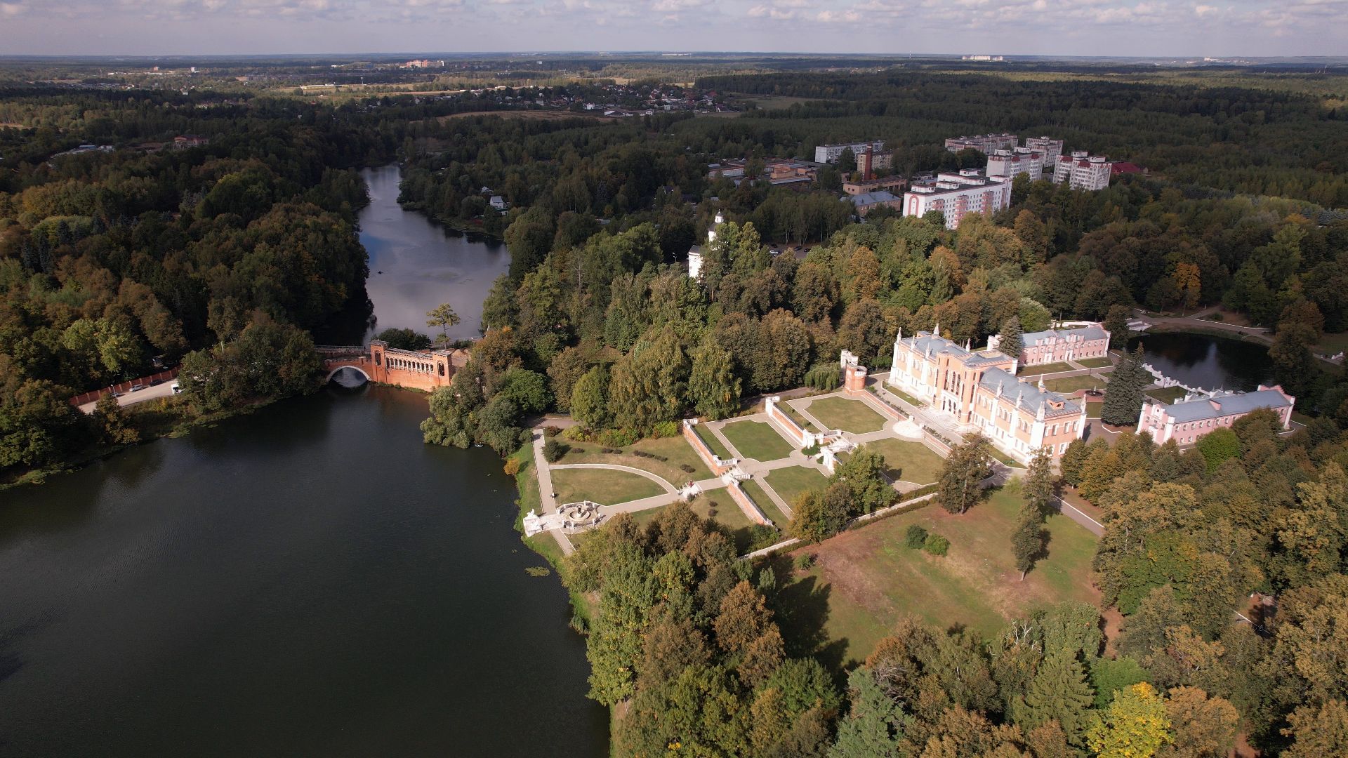 видео с коптера, марфино, усадьба,