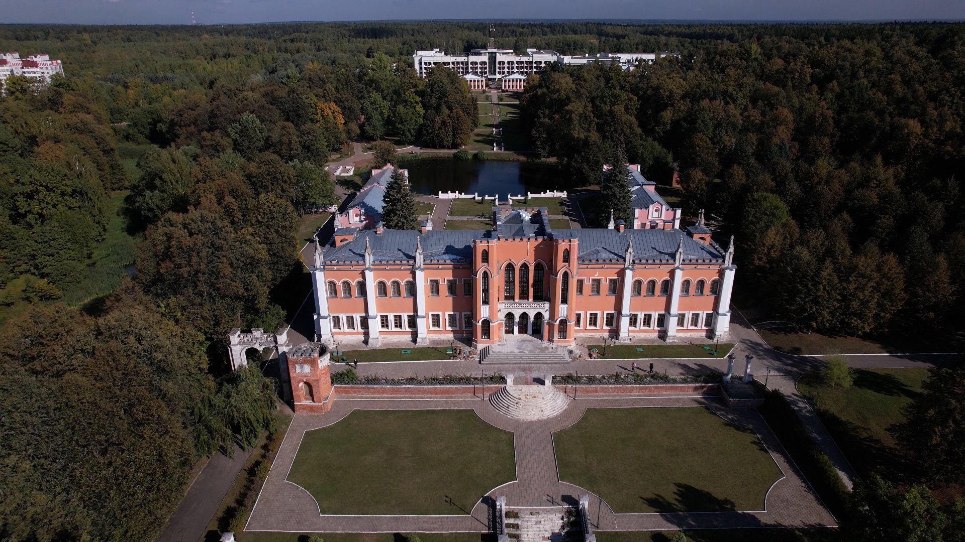 видео с коптера, марфино, усадьба,