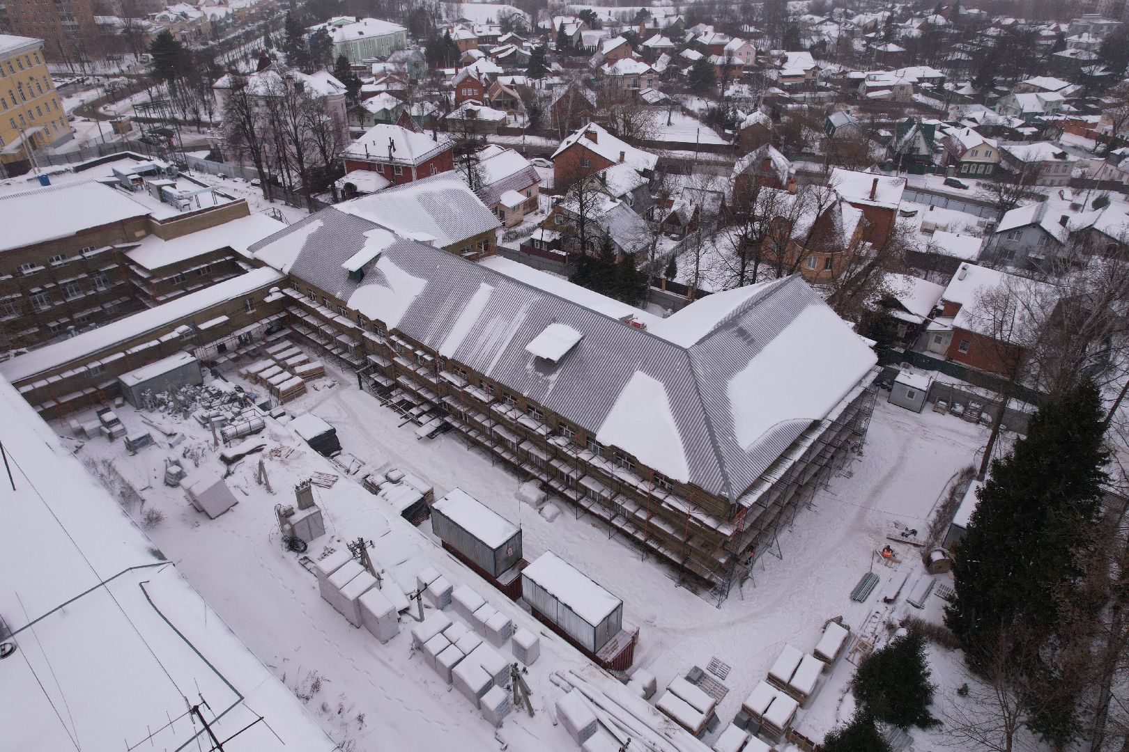 видео с коптера, техникум, дмитров,