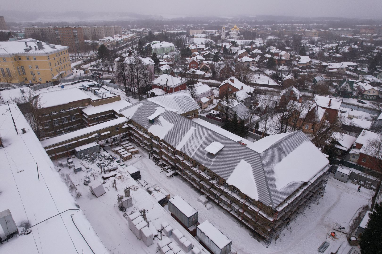 видео с коптера, техникум, дмитров,