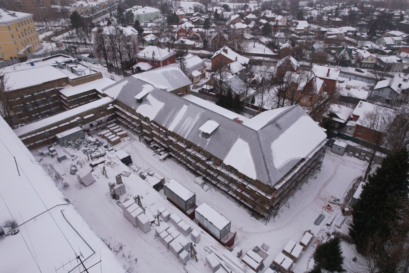 видео с коптера, техникум, дмитров,