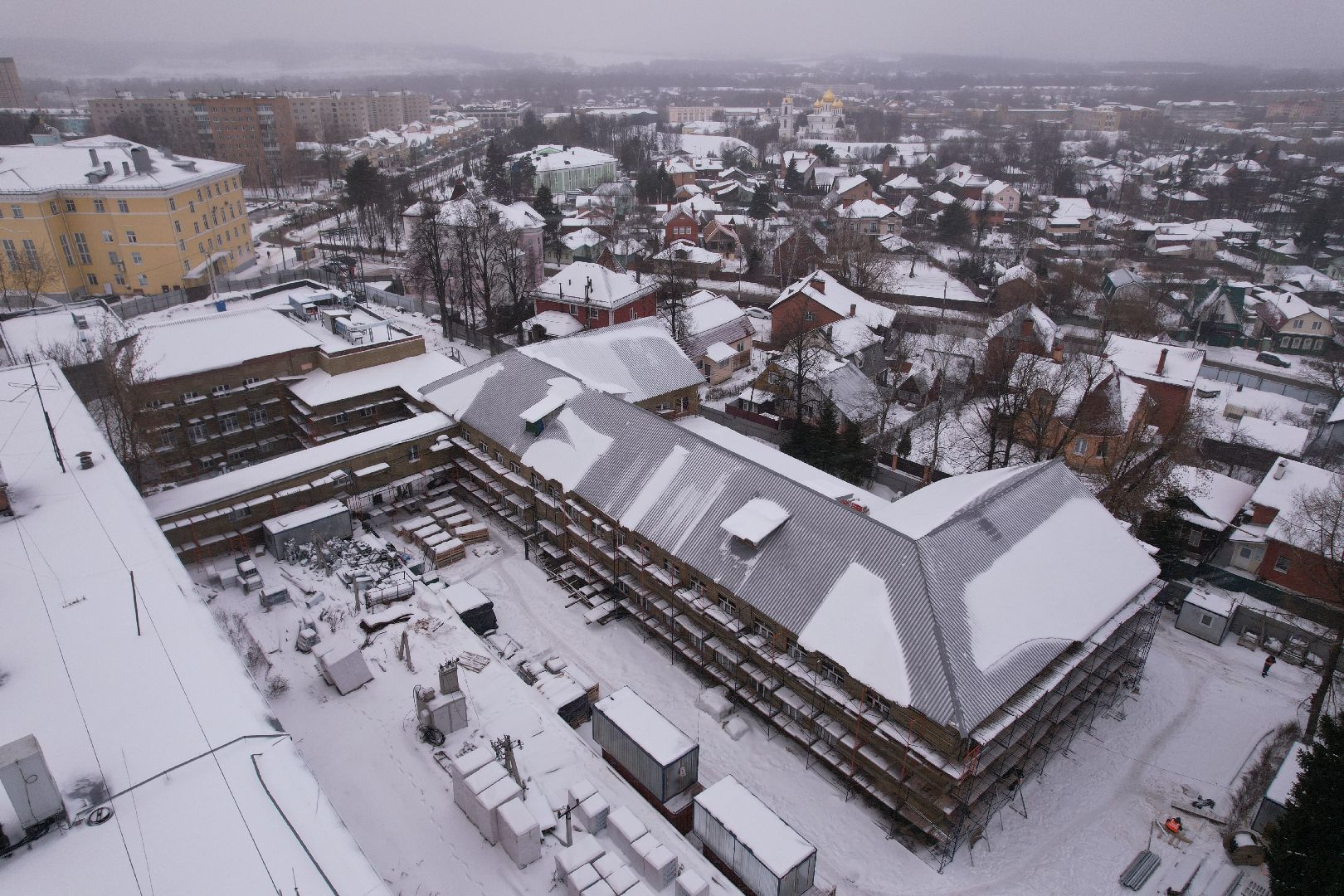видео с коптера, техникум, дмитров,