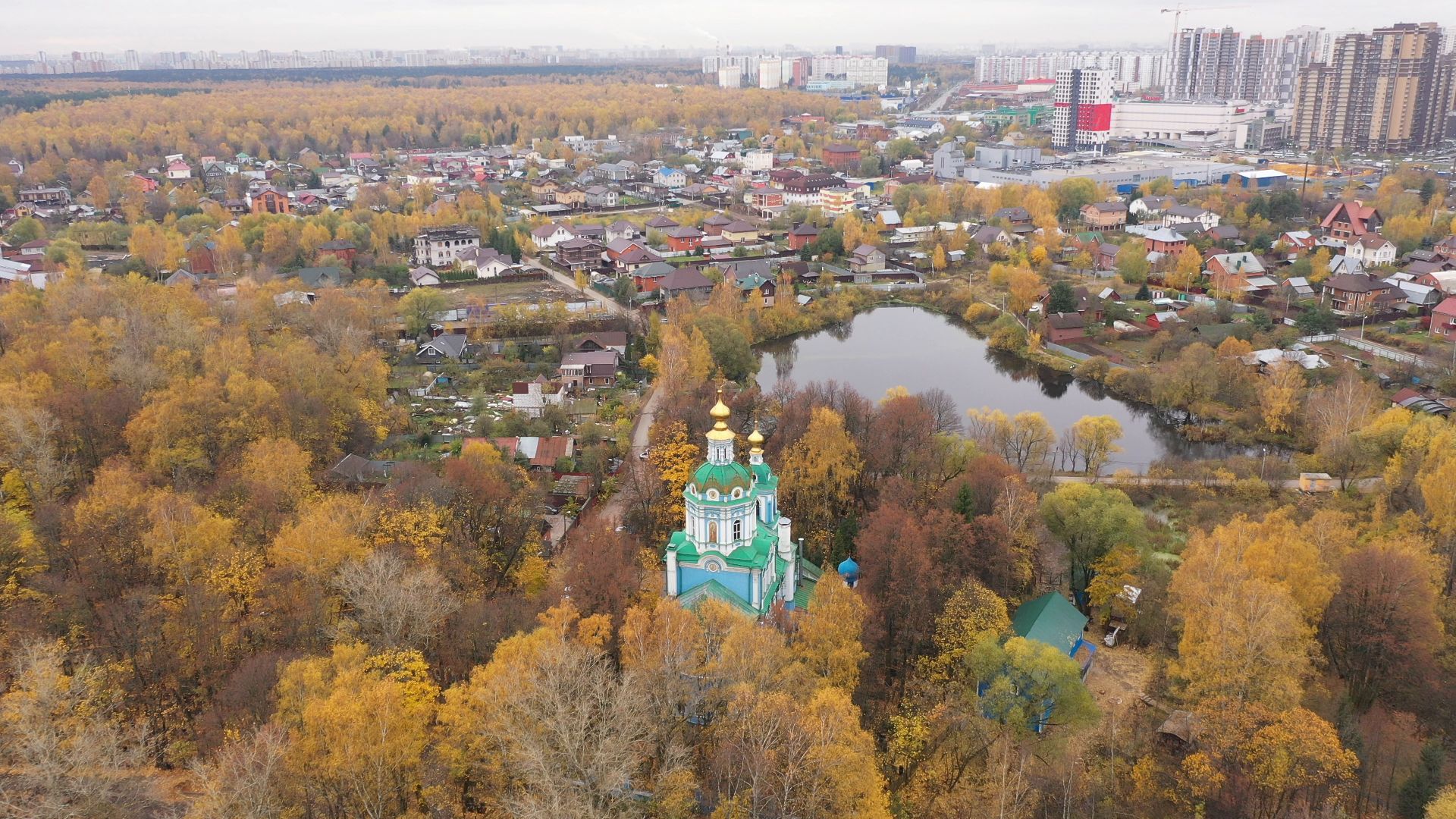 видео с коптера, храм, балашиха,