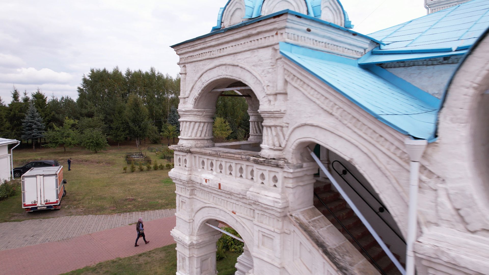 видео с коптера, храм,