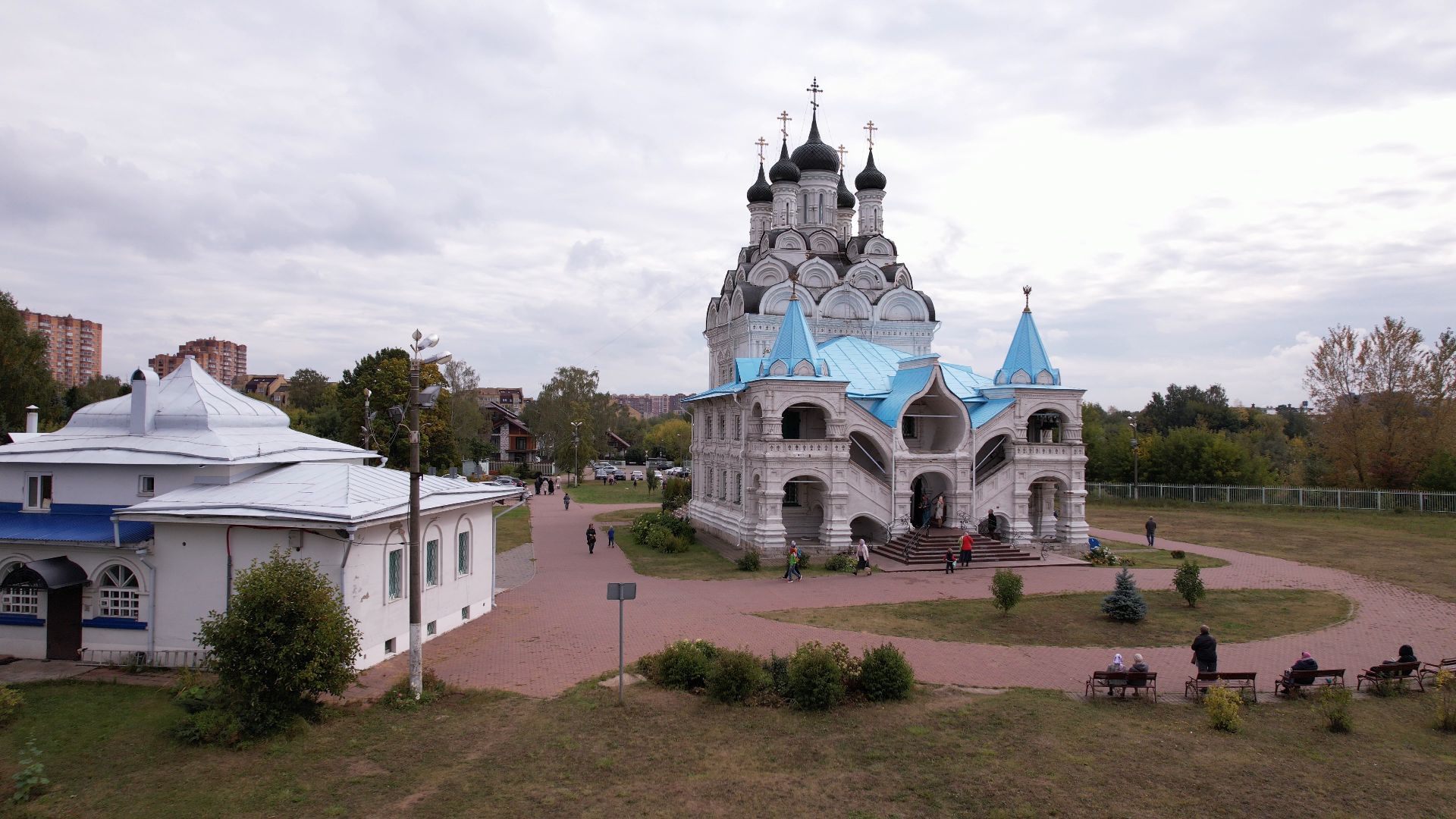 видео с коптера, храм,