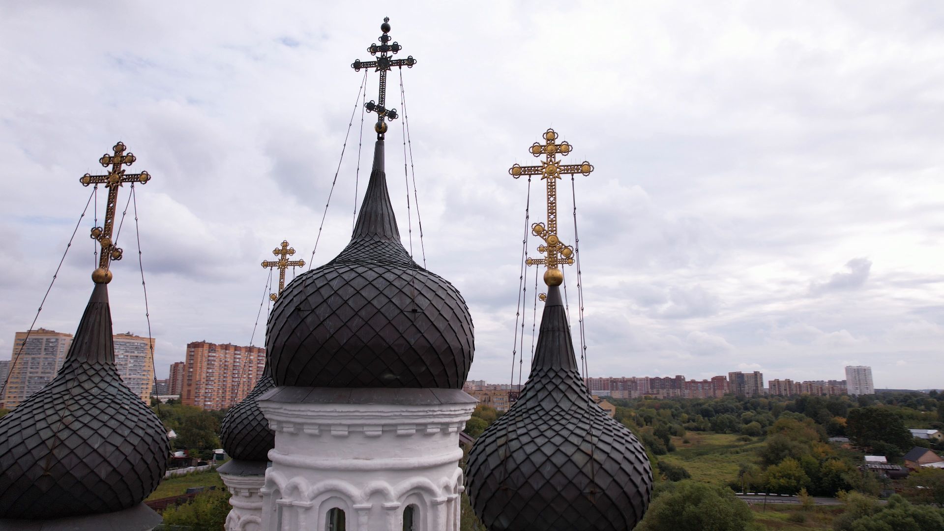 видео с коптера, храм,