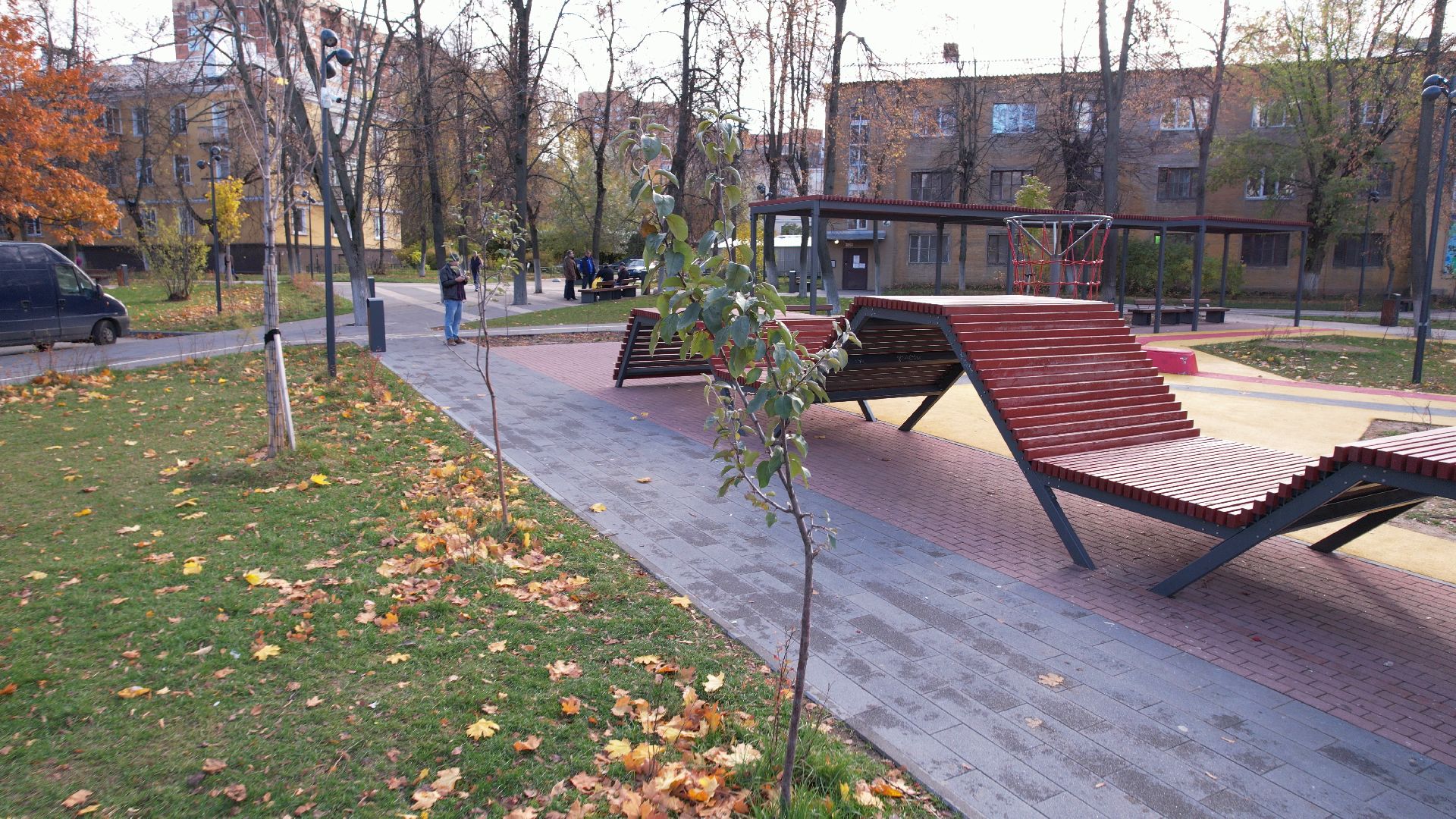 видео с коптера, котельники, сквер,