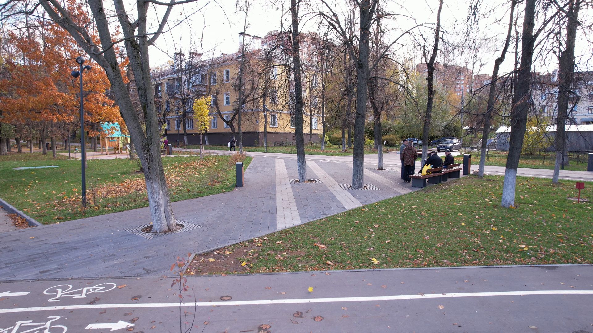 видео с коптера, котельники, сквер,