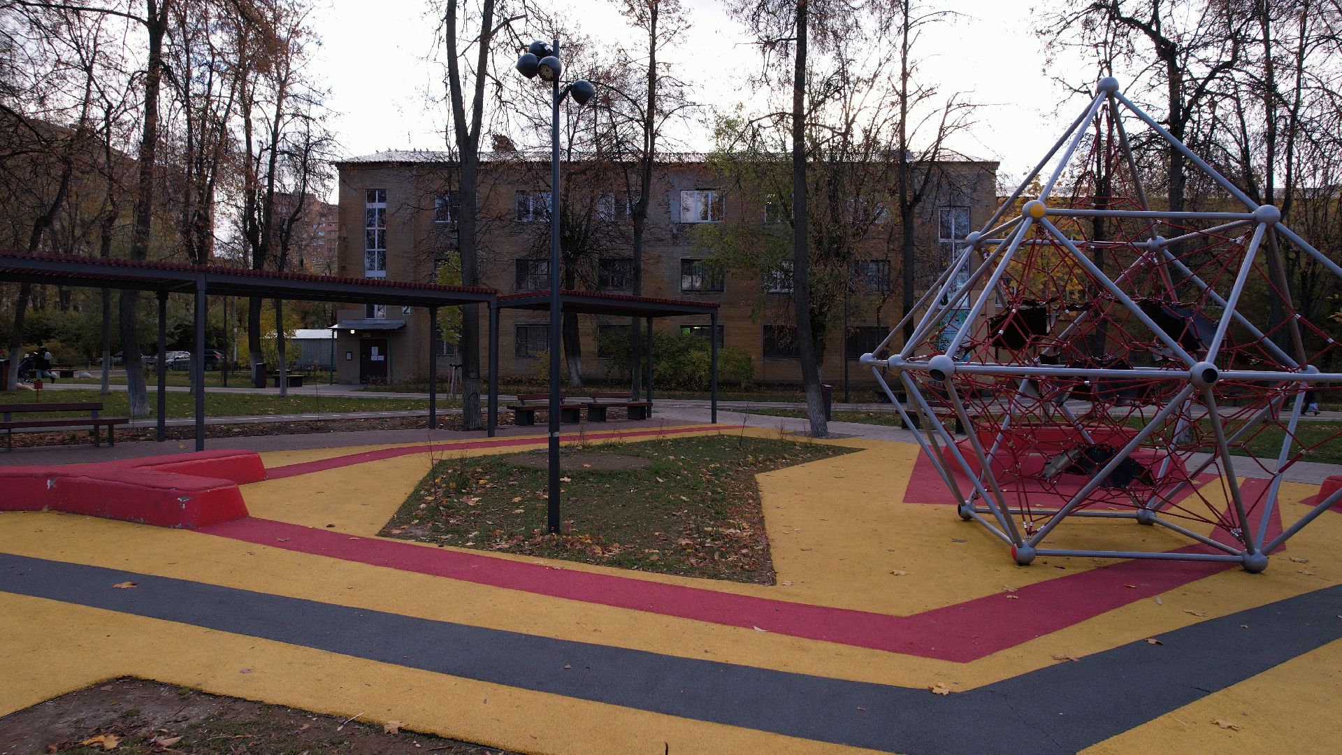 видео с коптера, котельники, сквер,