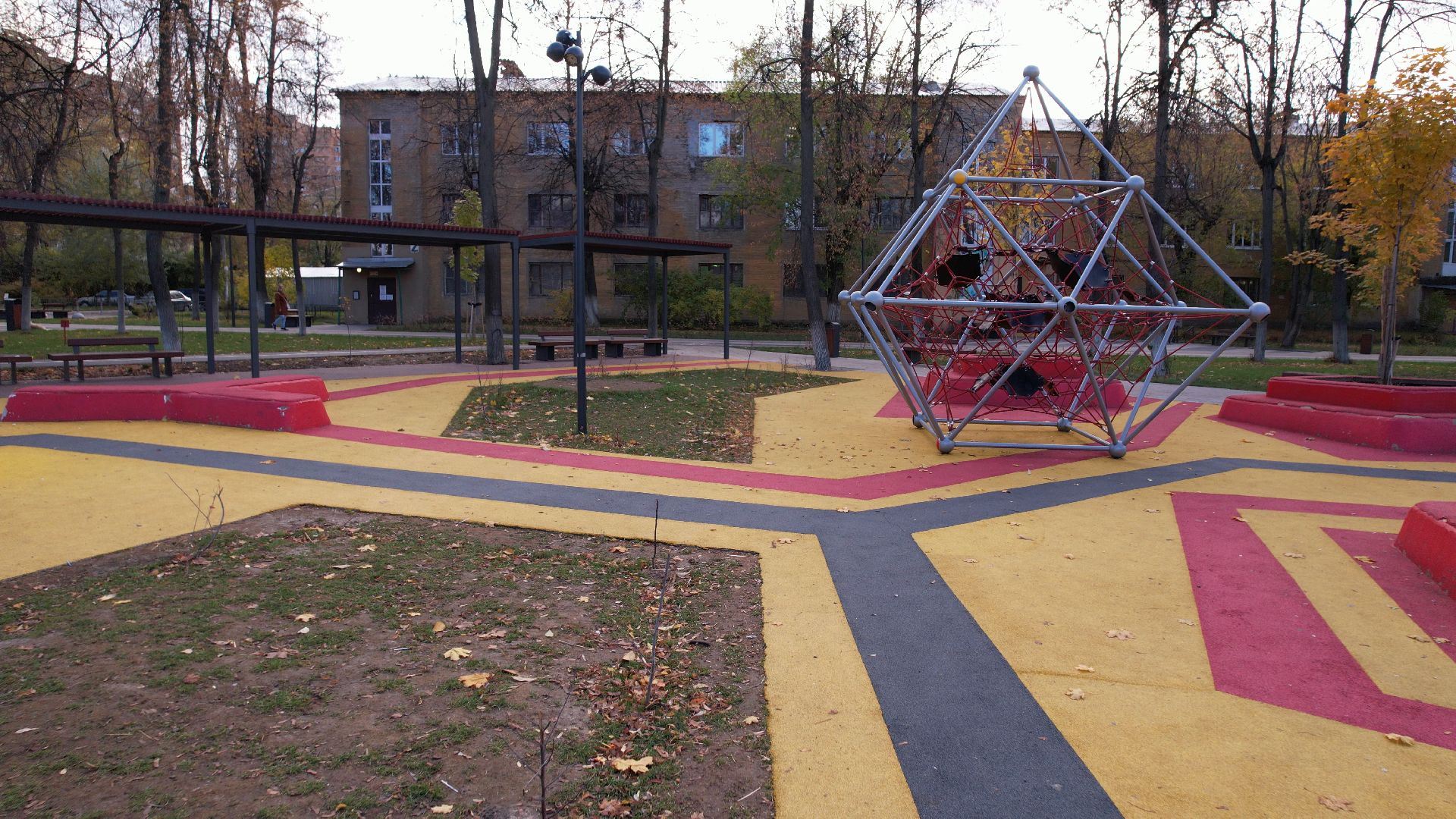 видео с коптера, котельники, сквер,