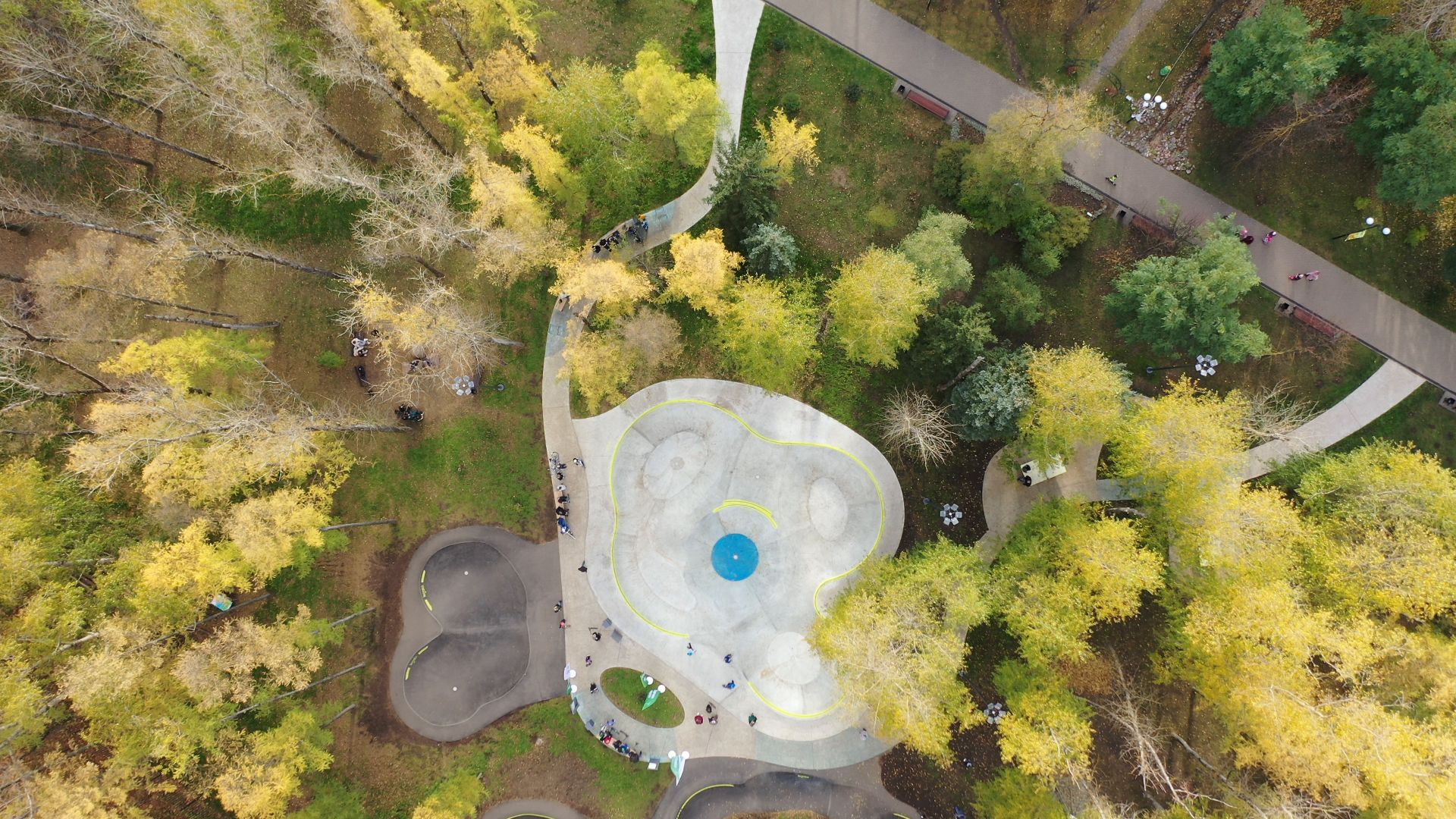 видео с коптера, парк, москворецкий,