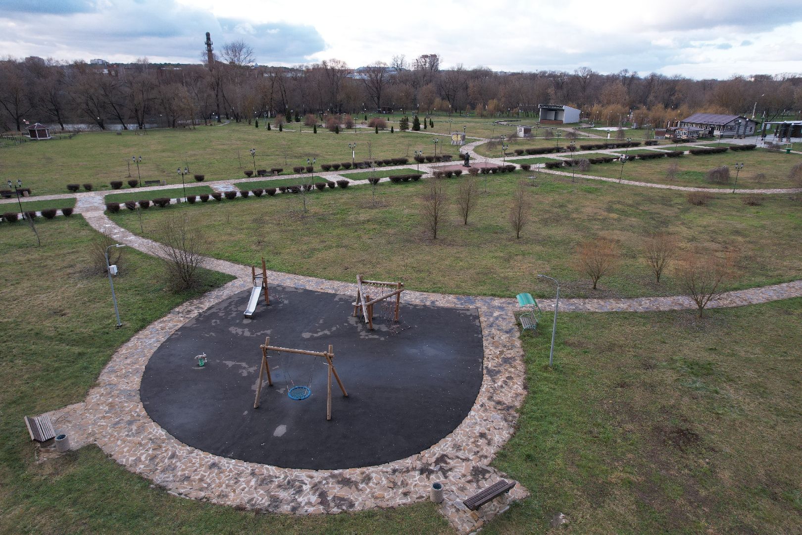 видео с коптера, парк, принарский,